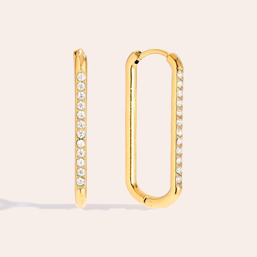"Love Simple Diamond Hoop" wunderschöne Ohrringe - gold