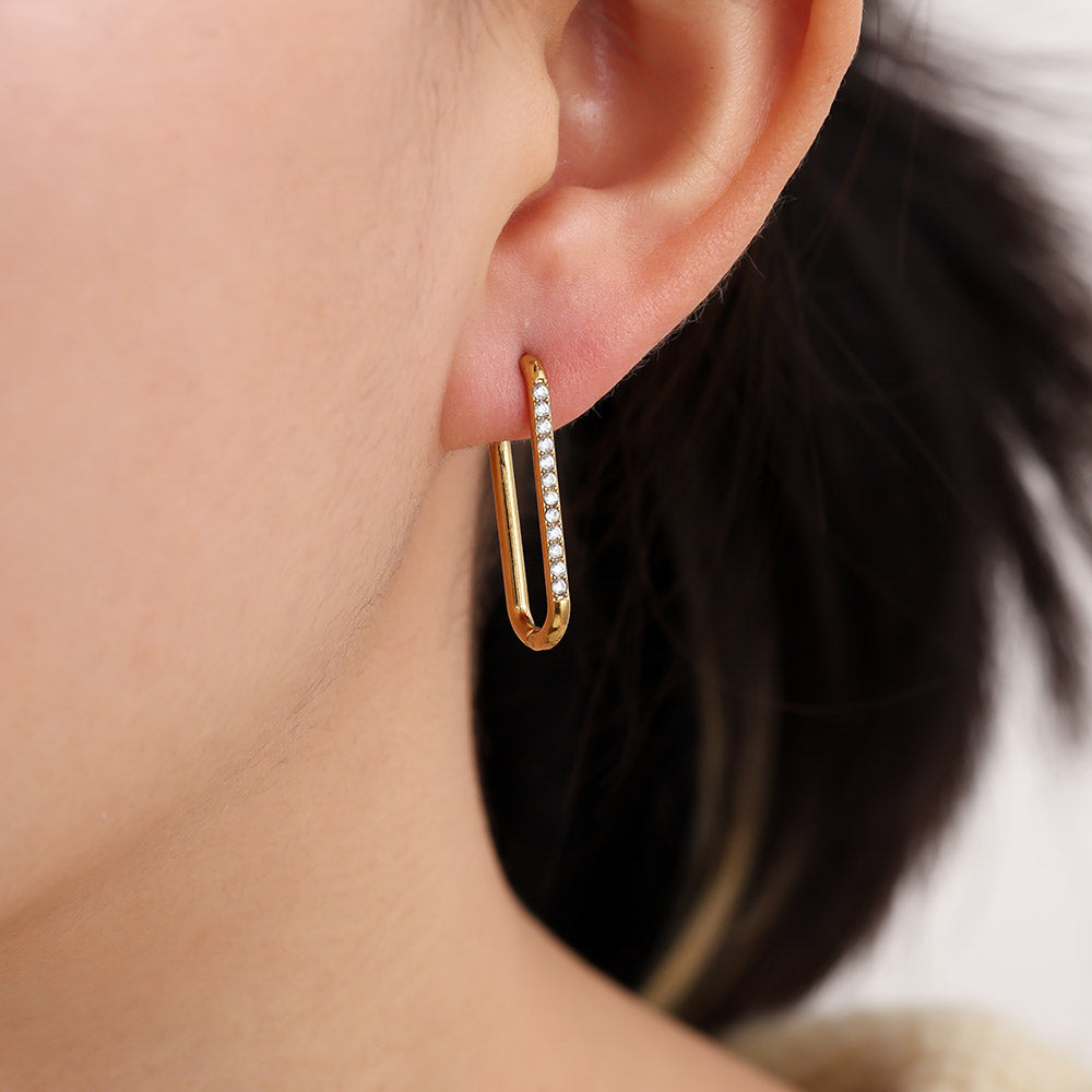 "Love Simple Diamond Hoop" wunderschöne Ohrringe - silber