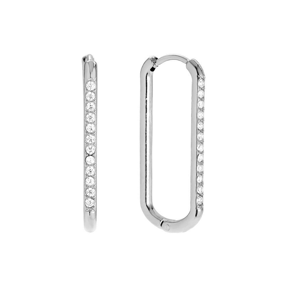 "Love Simple Diamond Hoop" wunderschöne Ohrringe - silber