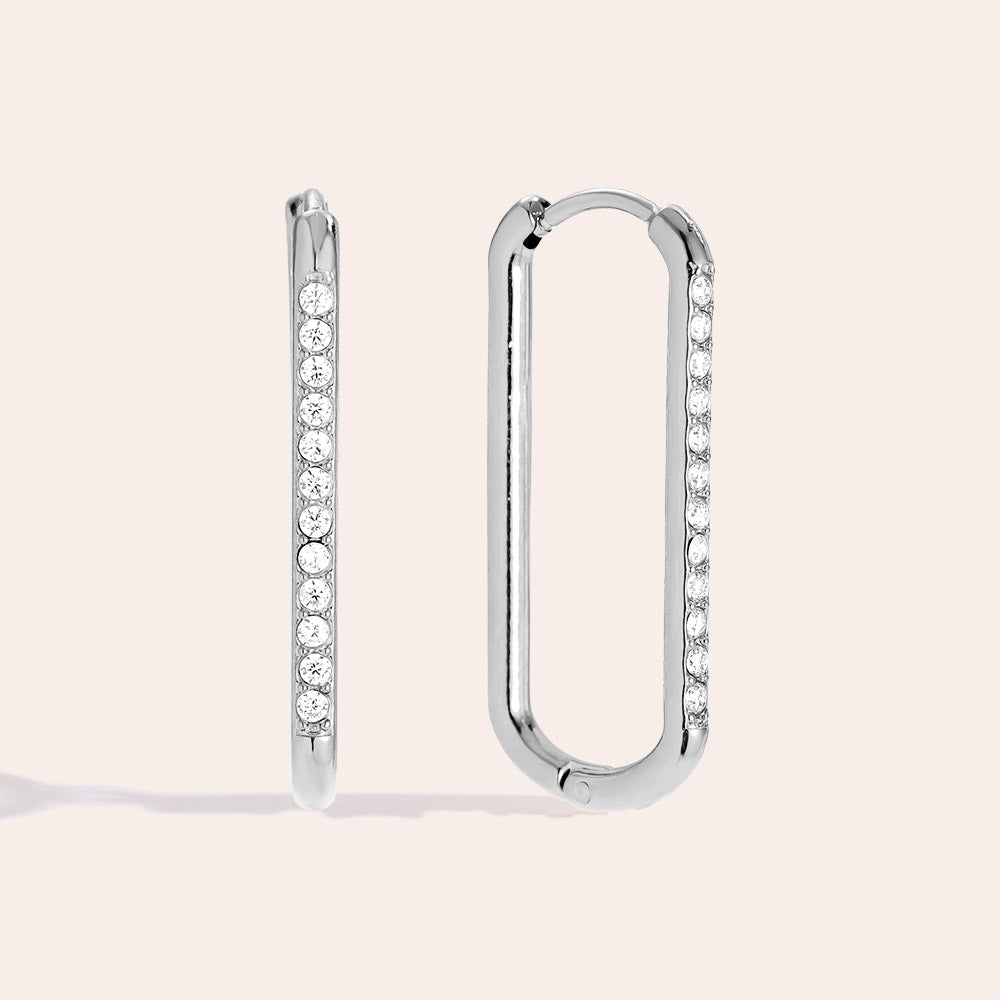 "Love Simple Diamond Hoop" wunderschöne Ohrringe - silber