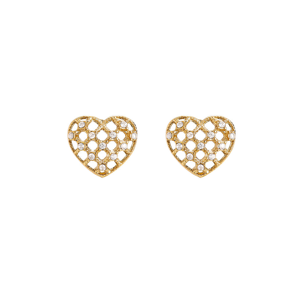 "Love Elegant Diamond Heart" funkelnde Ohrringe - gold