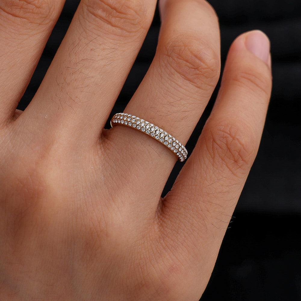 "Love Half Diamond Ring" stylischer Ring - gold