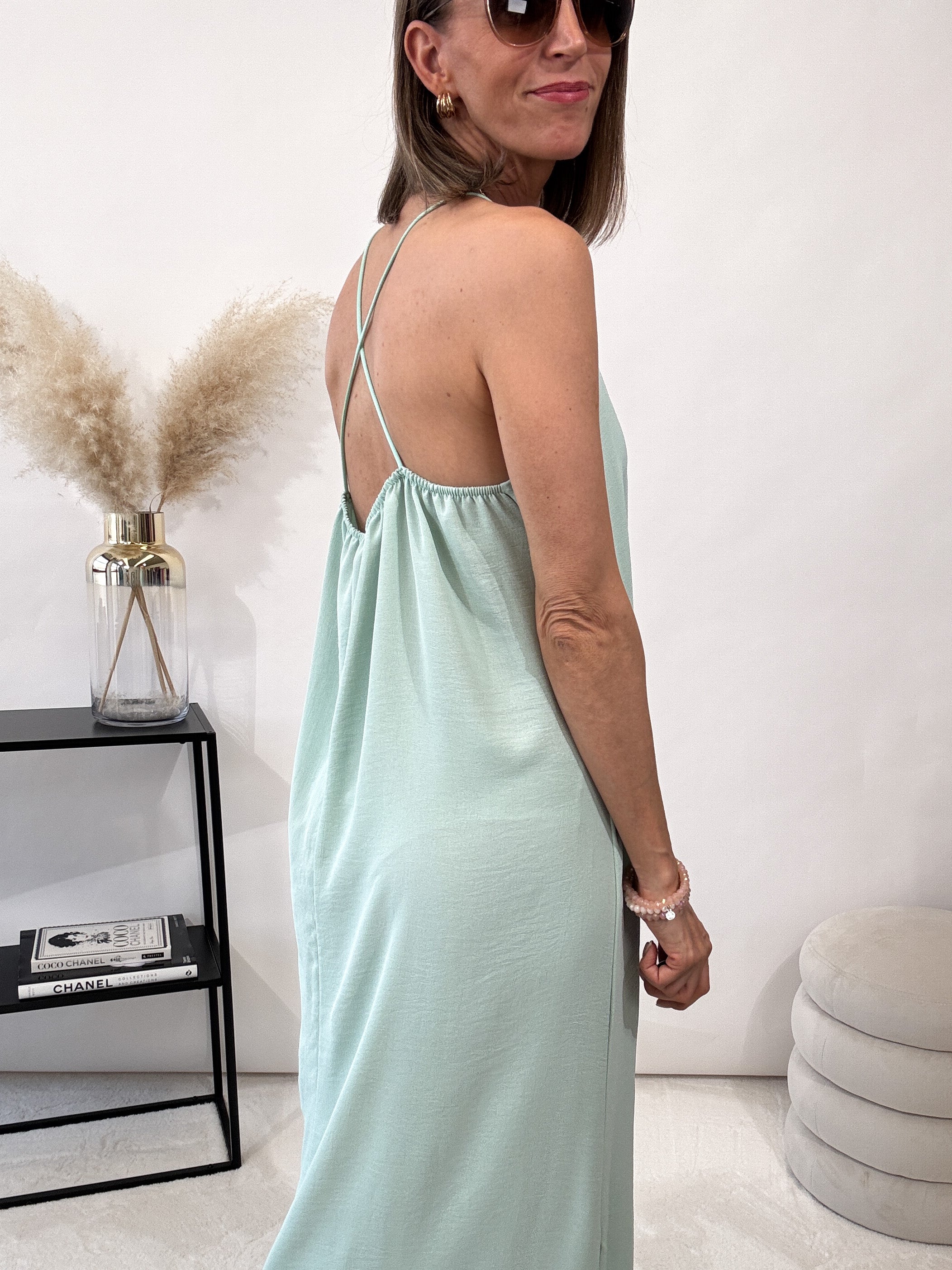 „Sunshine“ leichtes Spaghettiträger Kleid - mint