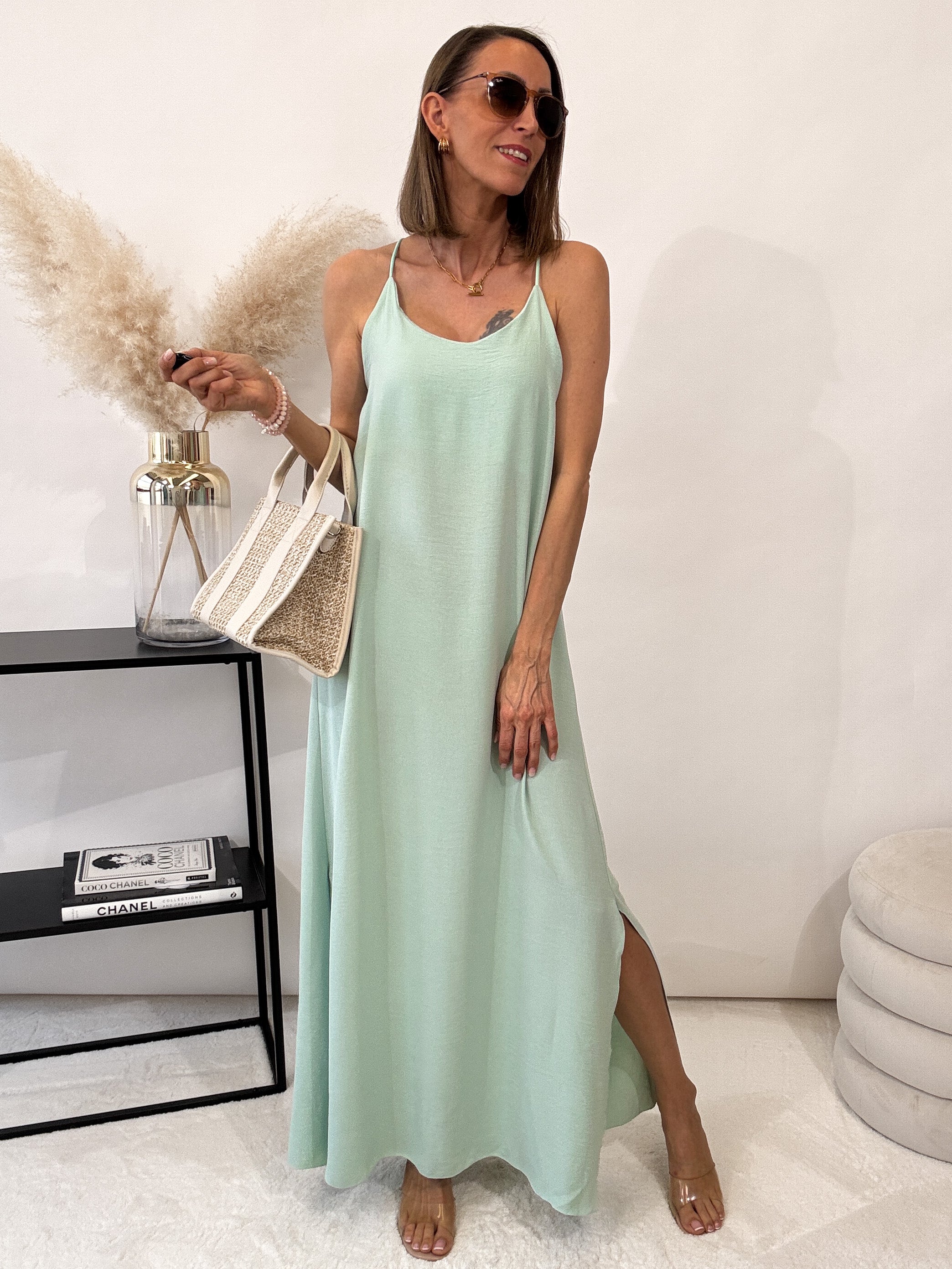 „Sunshine“ leichtes Spaghettiträger Kleid - mint