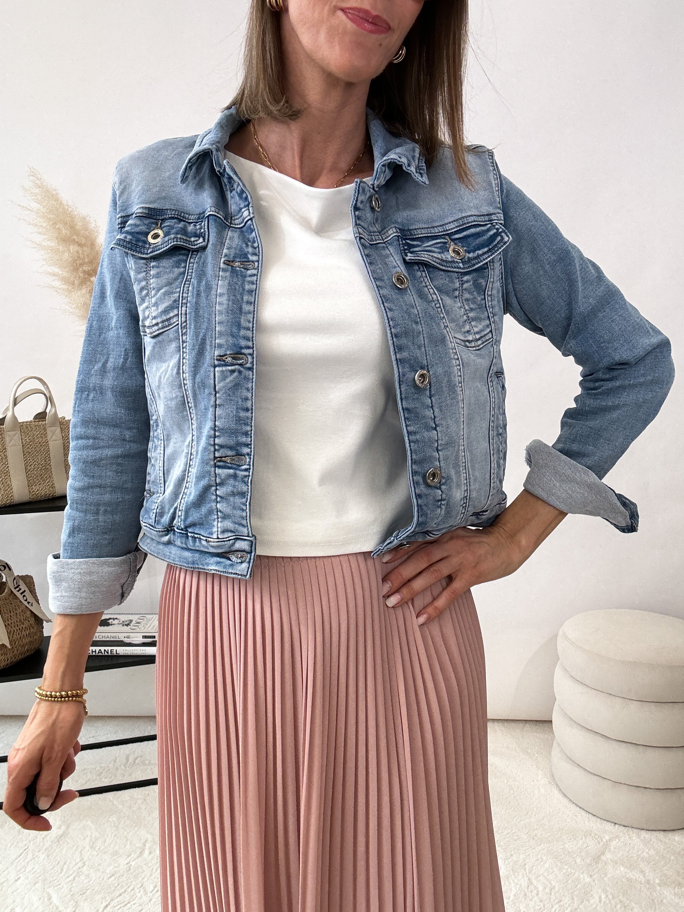 "Spring Denim" Jogg-Jeansjacke - blau