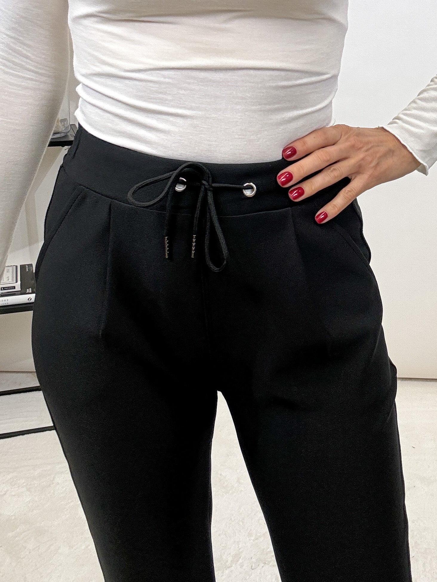 "Classy" elastische Hose aus Viskose - schwarz