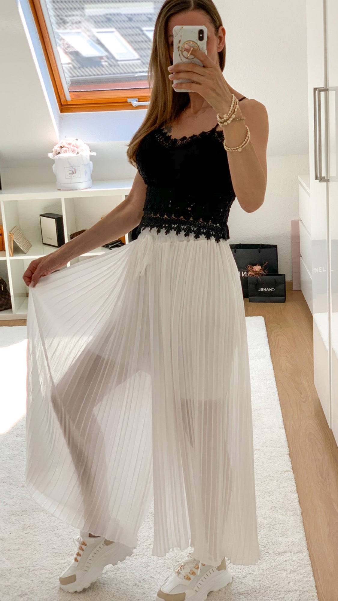 "Leah" Crop Top Lace - schwarz