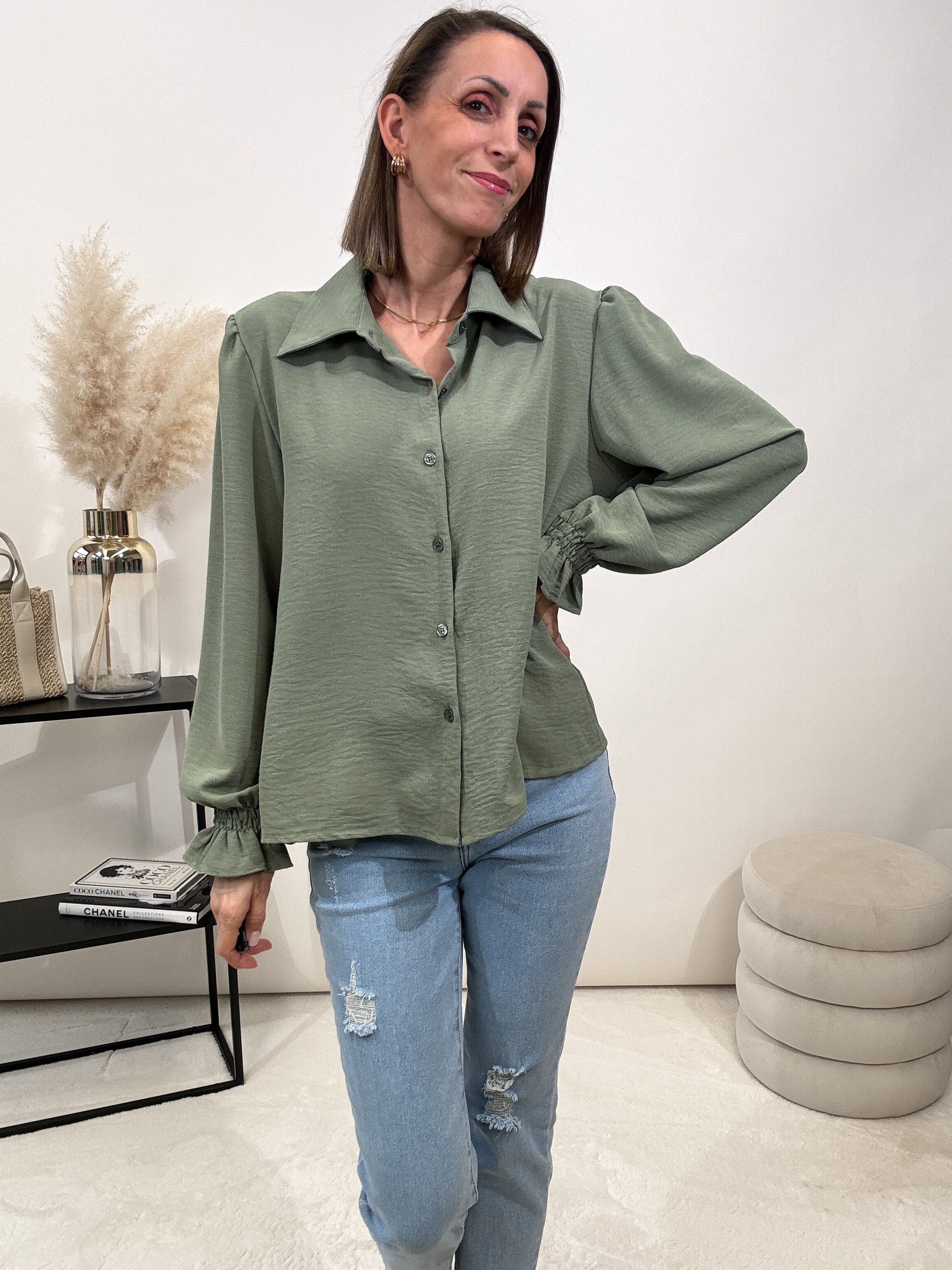 Sunshine "Barock" süße Bluse - matcha green