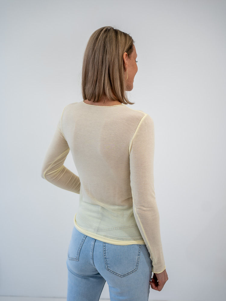 "Como" kuscheliges Cashmere Longshirt - lemon ice