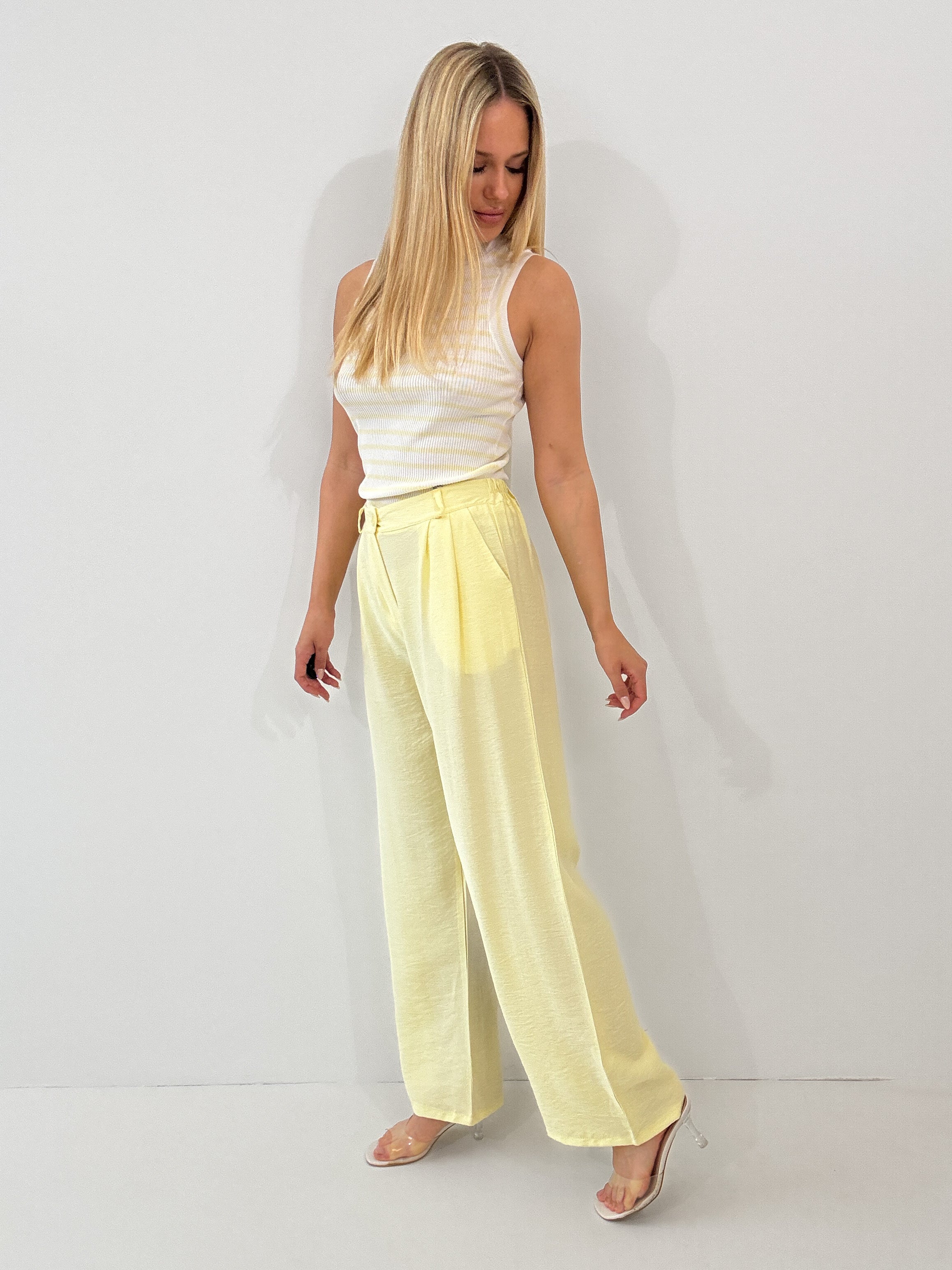 "Vento" luftige Hose aus Viscose - lemon ice