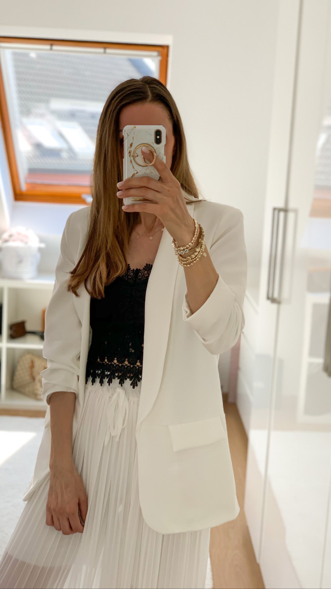 "Leah" Crop Top Lace - schwarz