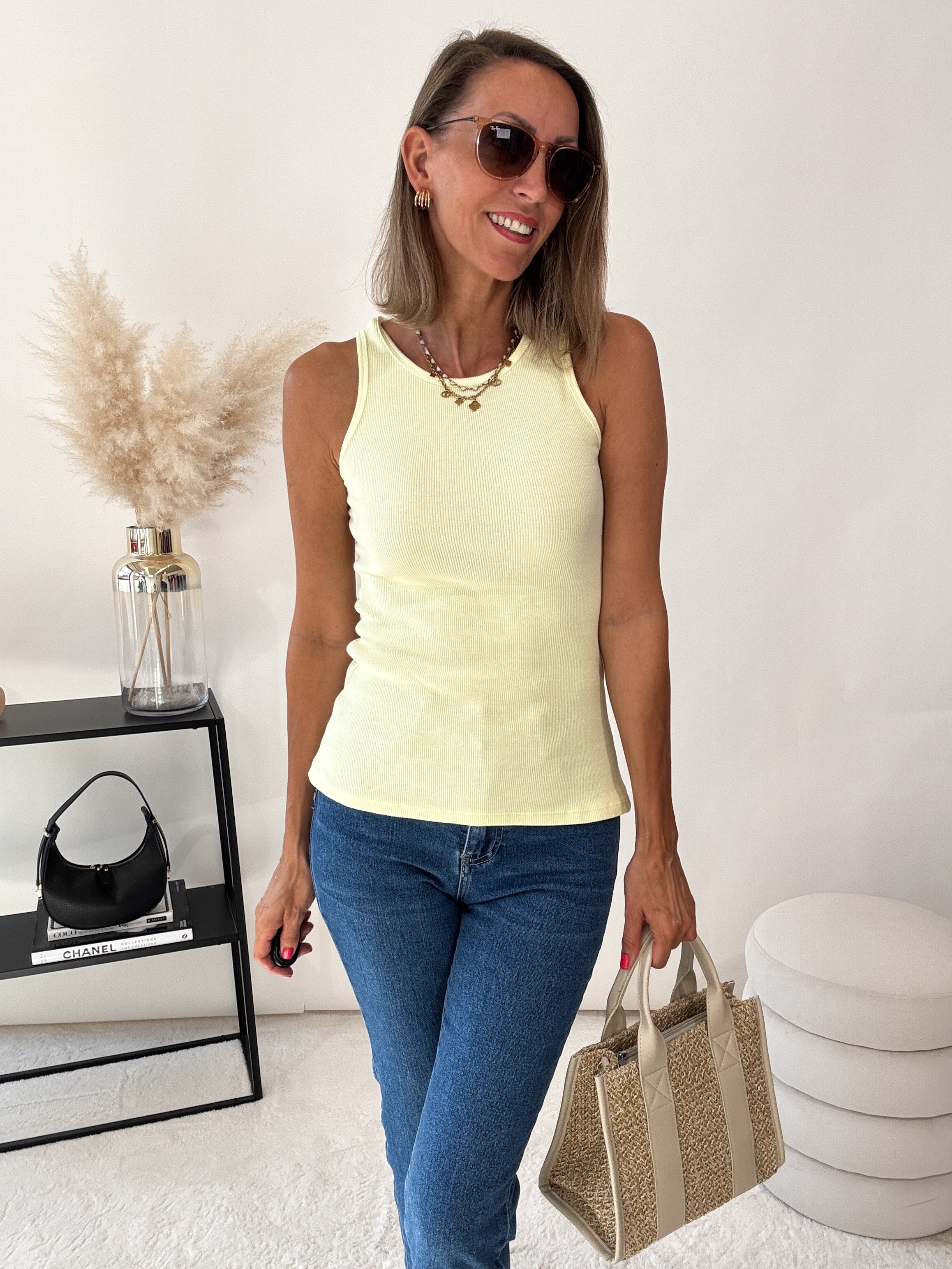 "Trapani" süßes Top aus Baumwolle - lemon ice