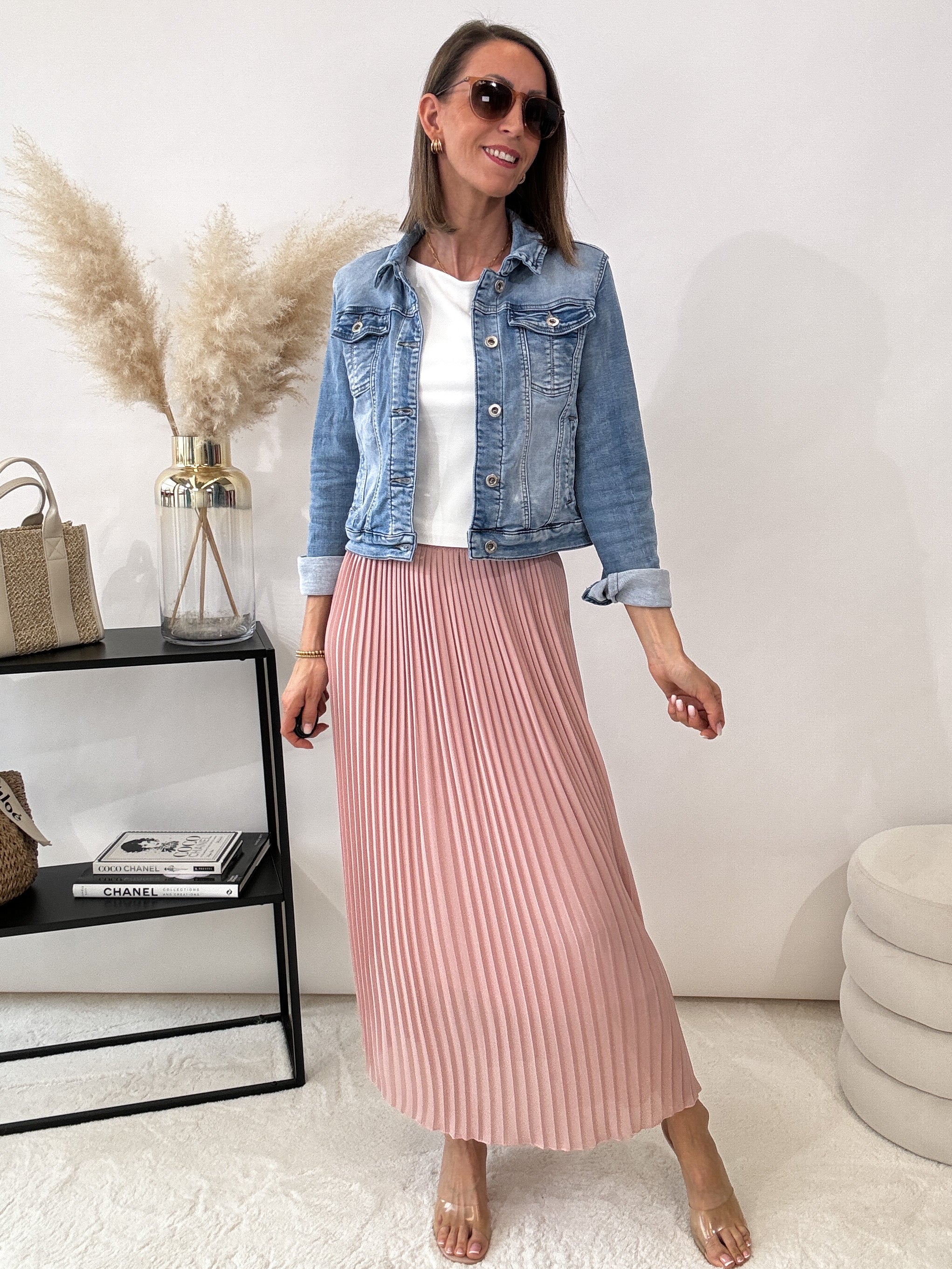 "Skirt" Plissee Rock - hellrosa