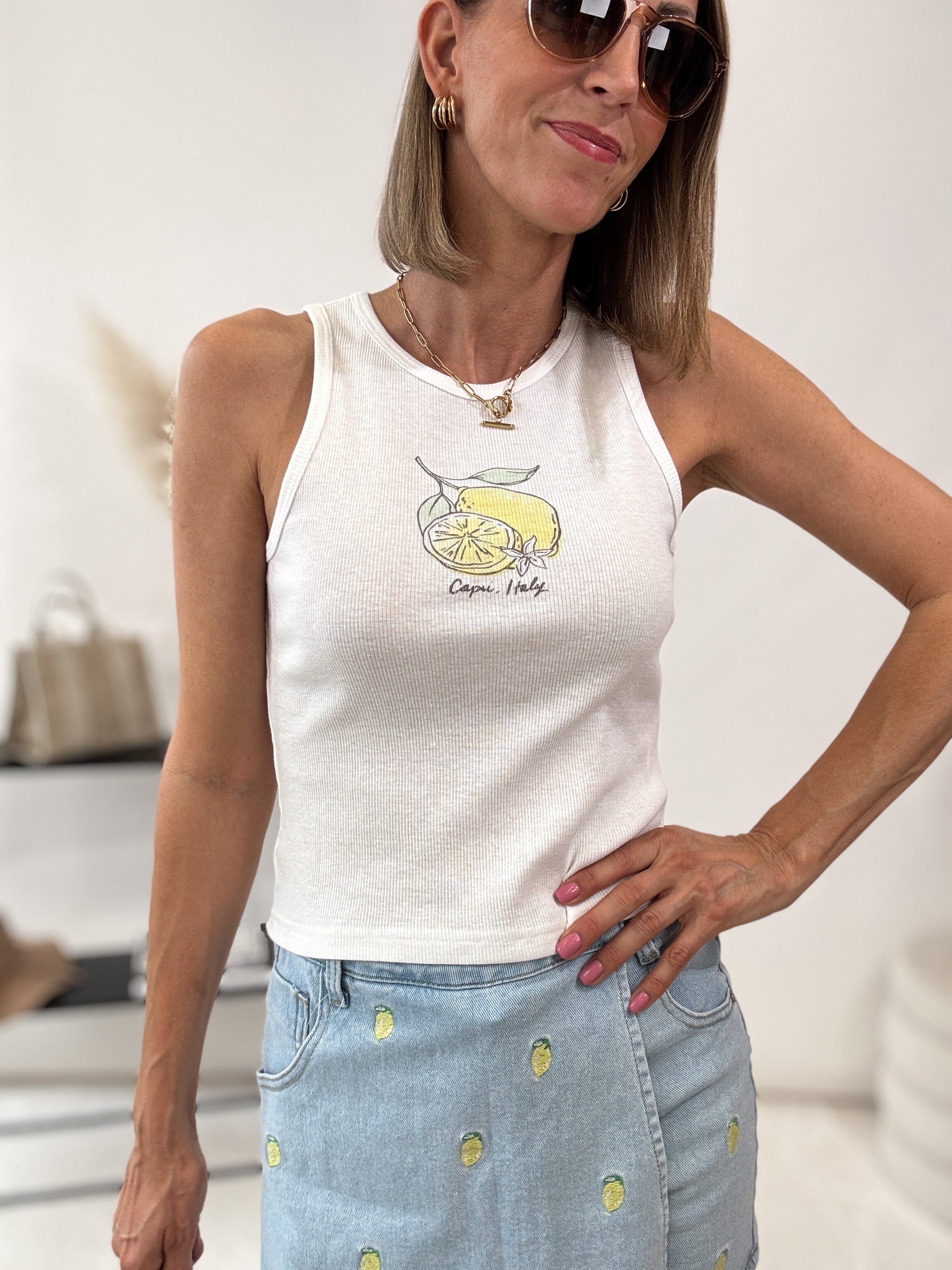 "Capri" süßes Top - weiß