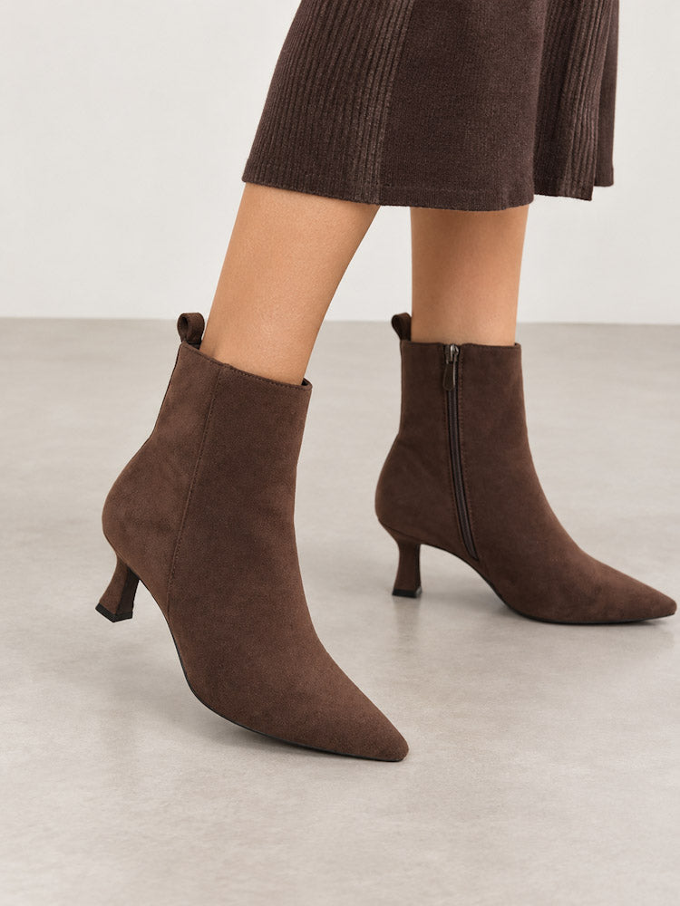 "Cherie" Stiefeletten mit kleinem Absatz - braun
