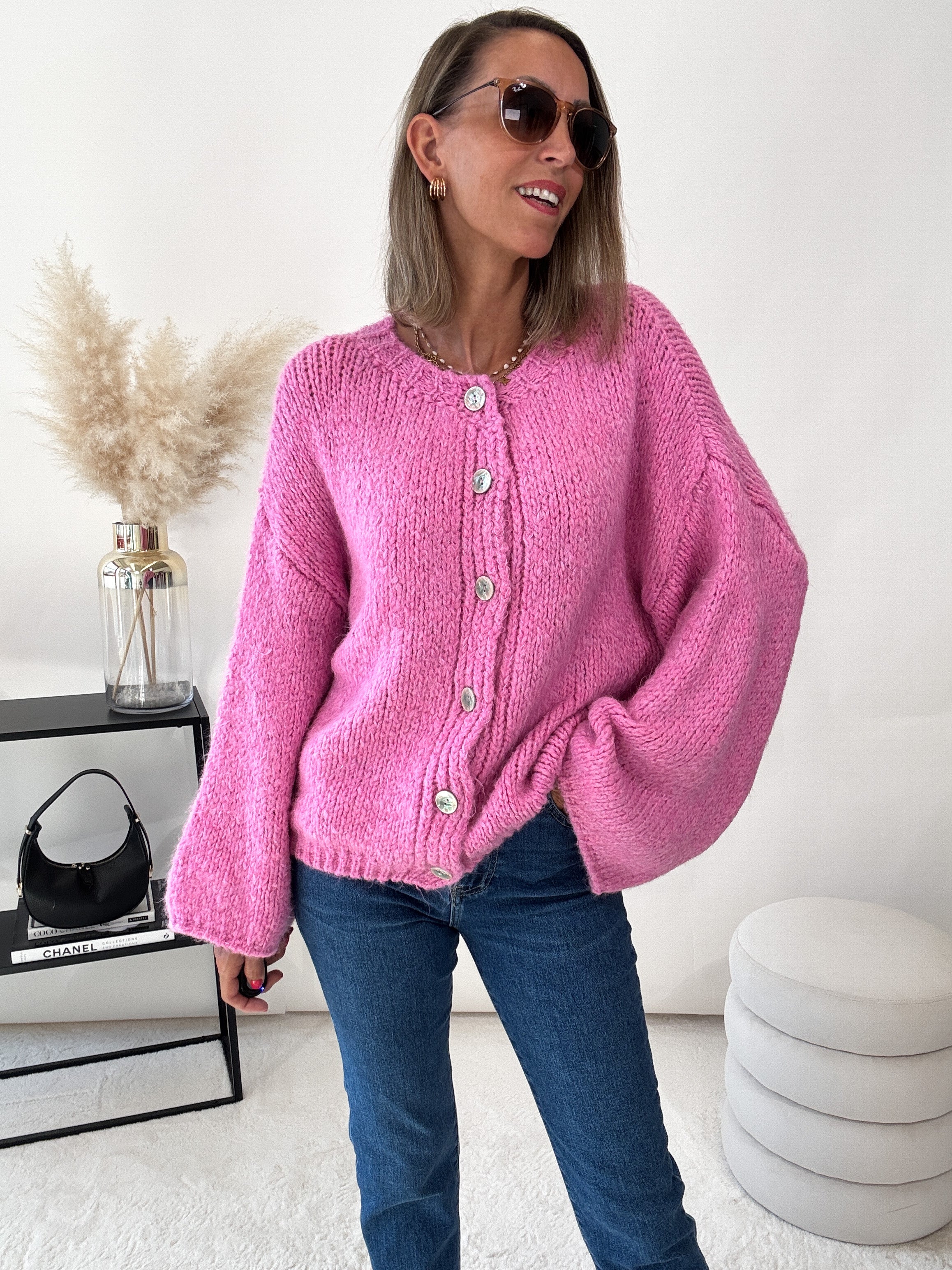 "Sorico" kuscheliger Cardigan - pink