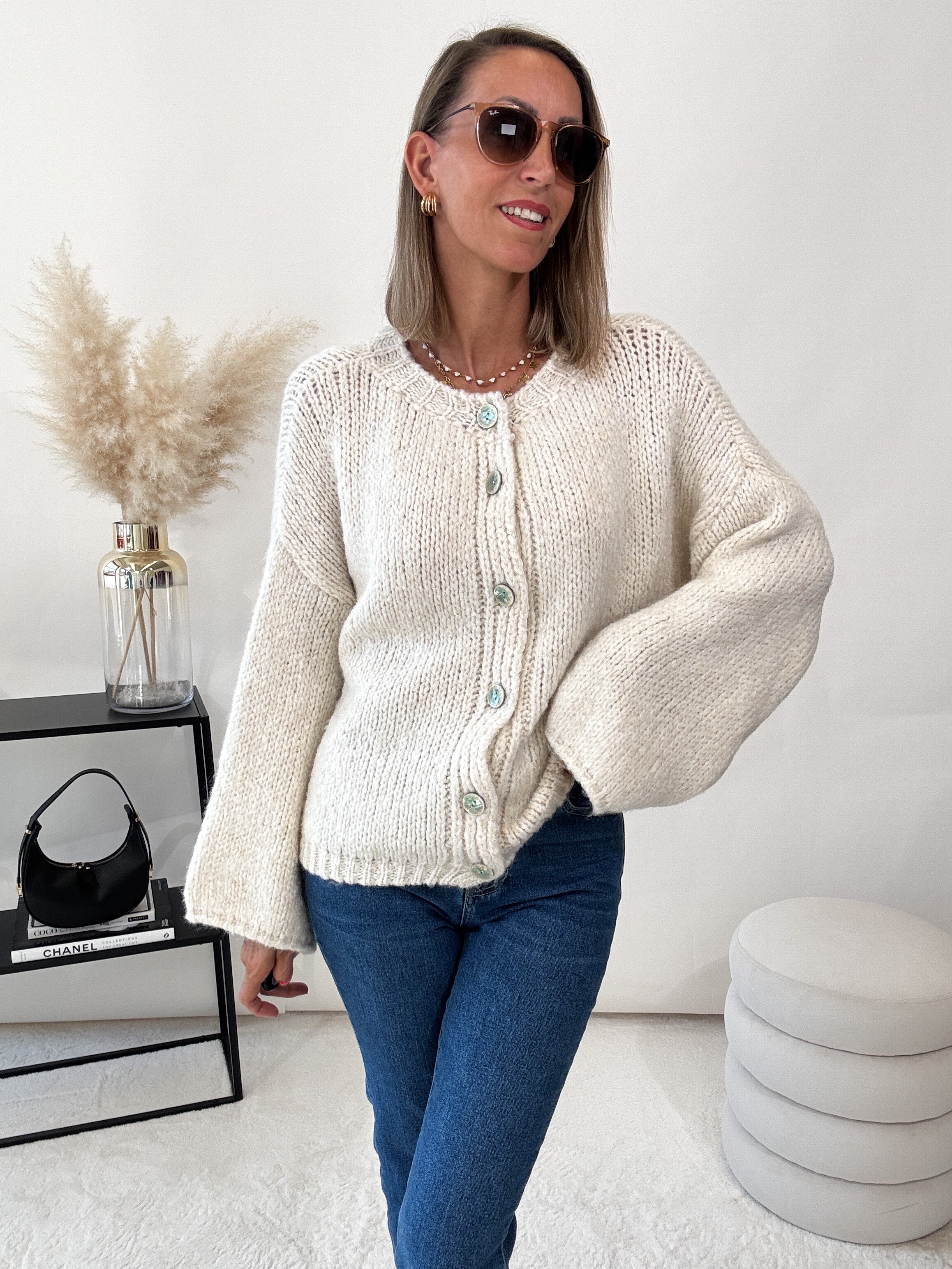 "Sorico" kuscheliger Cardigan - creme