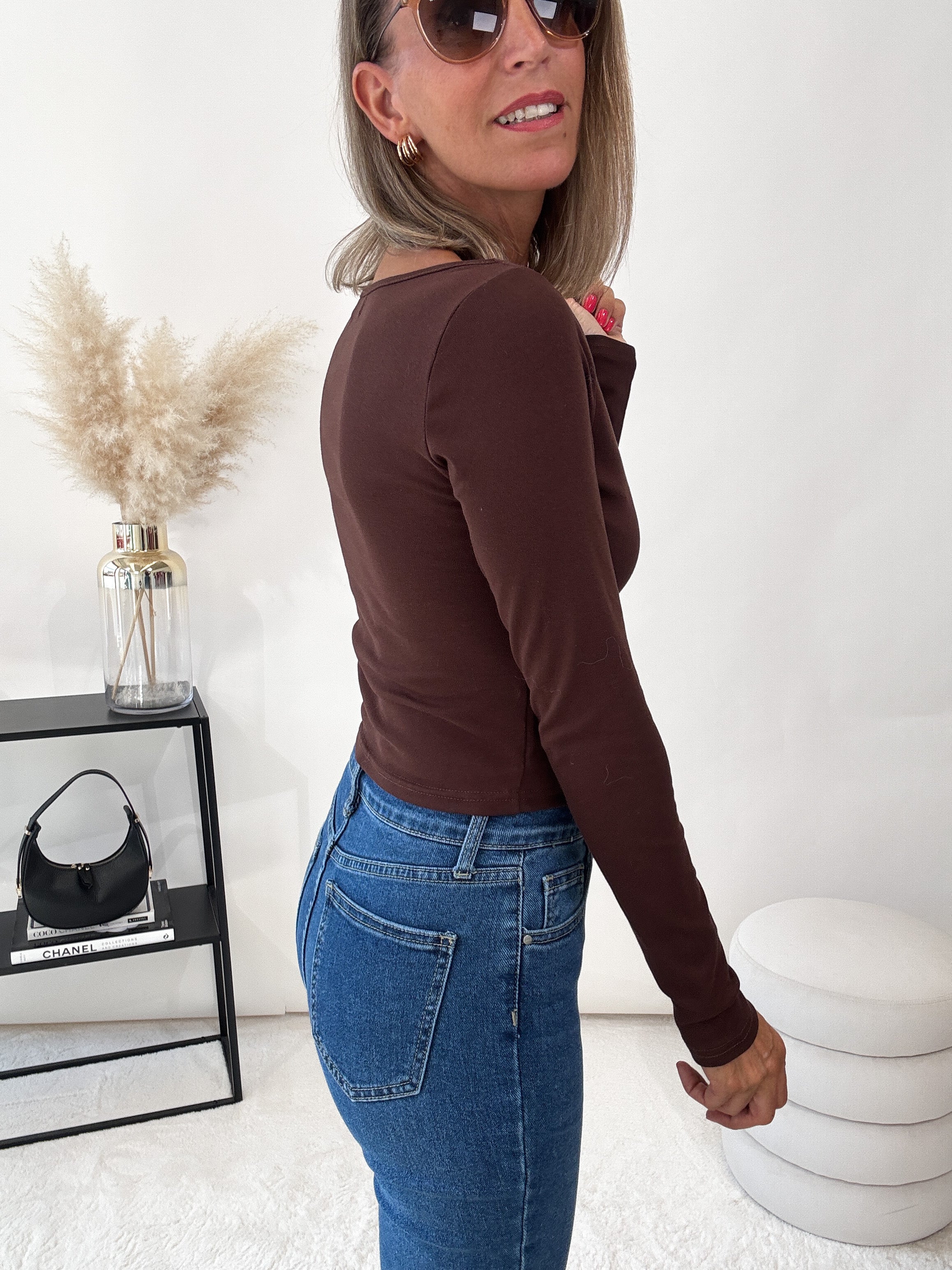 "Venezia" weiches Longshirt - choco