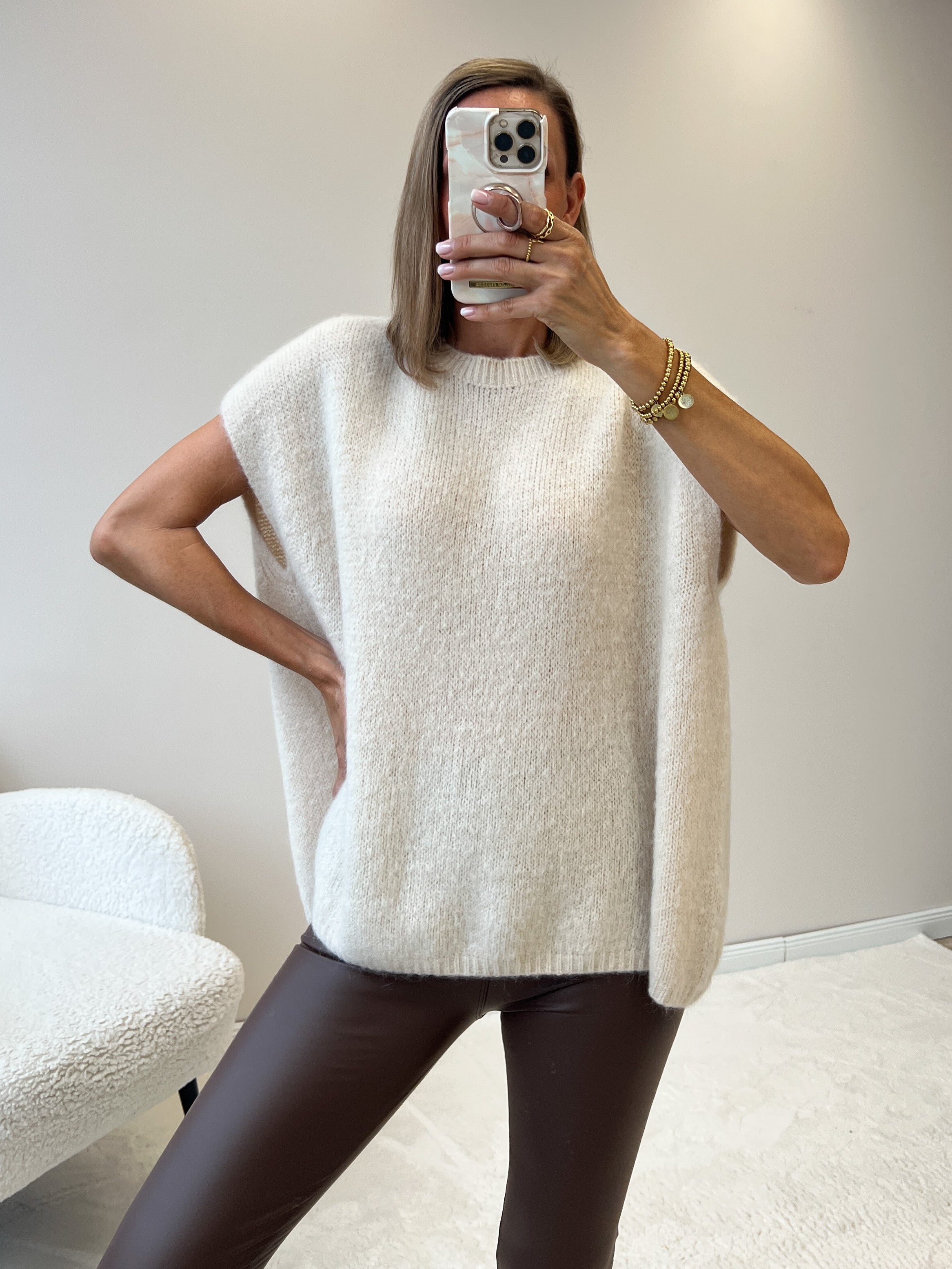"New Florida Vest" kuscheliger Cardigan - beige
