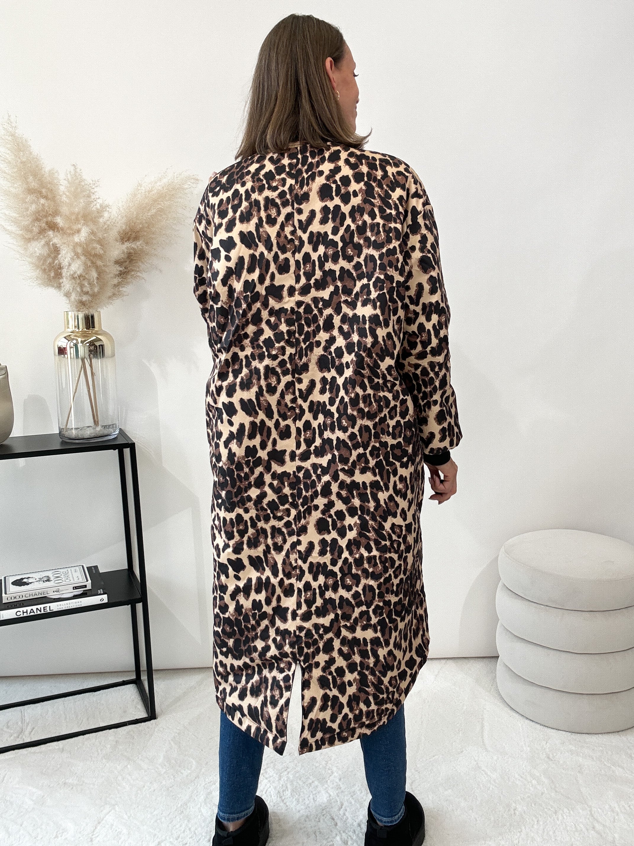 "Pari Reversible" langer Wende-Bombermantel Leo - schwarz