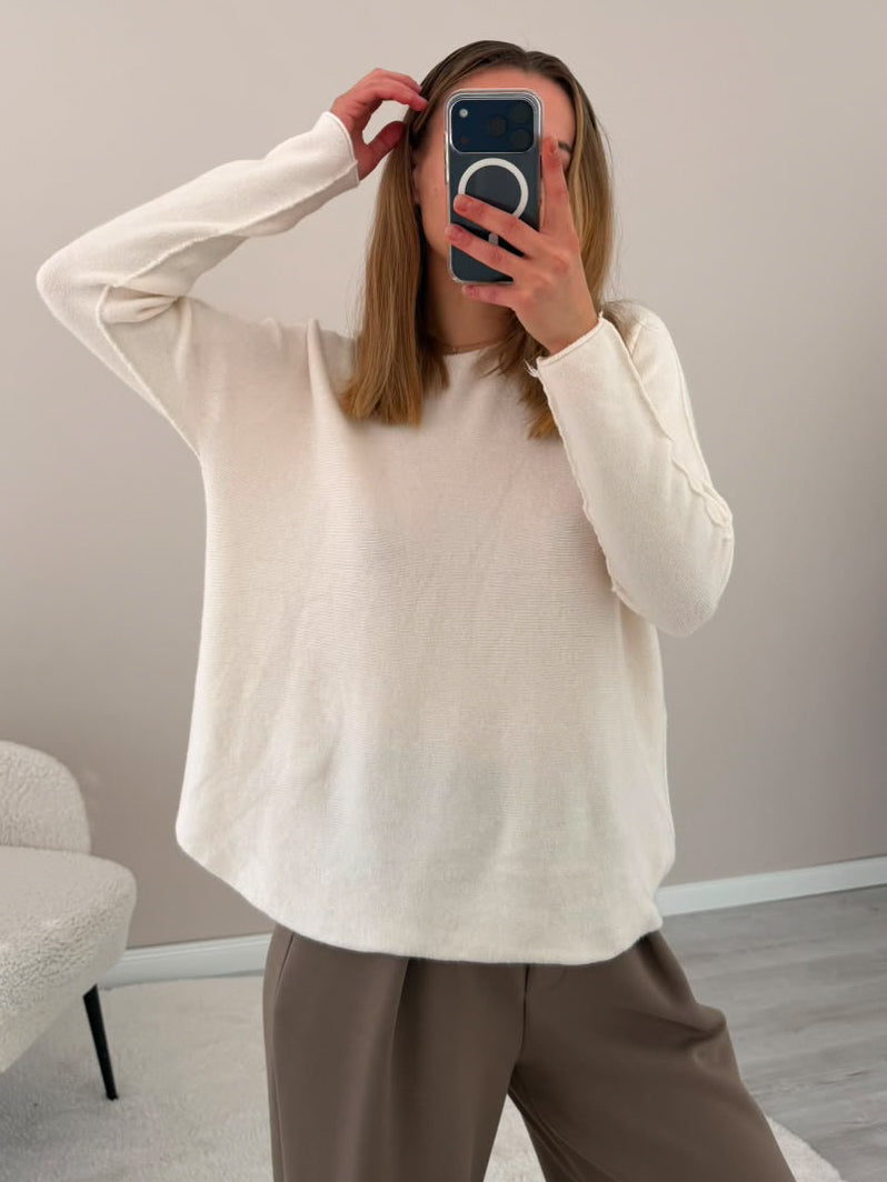 "Vicenza" weicher Pullover mit Viscose - creme