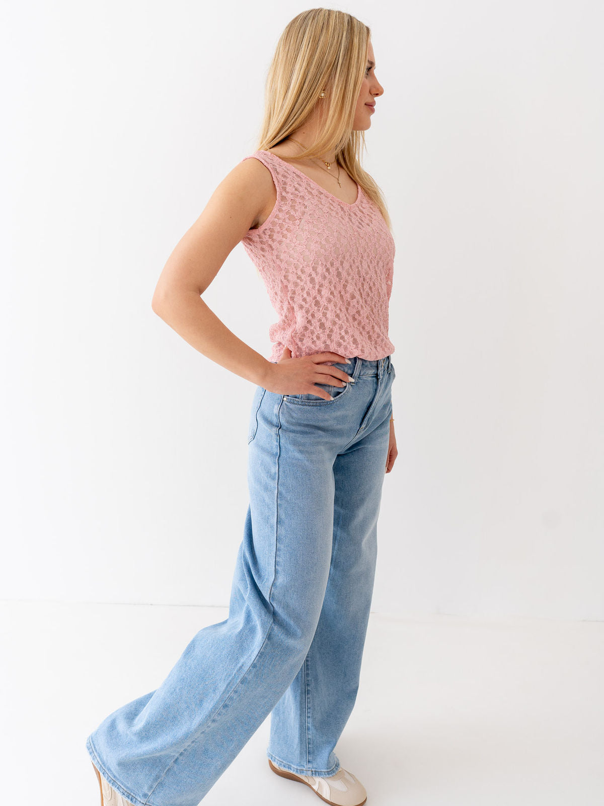 "Summer Lace" Top aus weicher Spitze - rosa