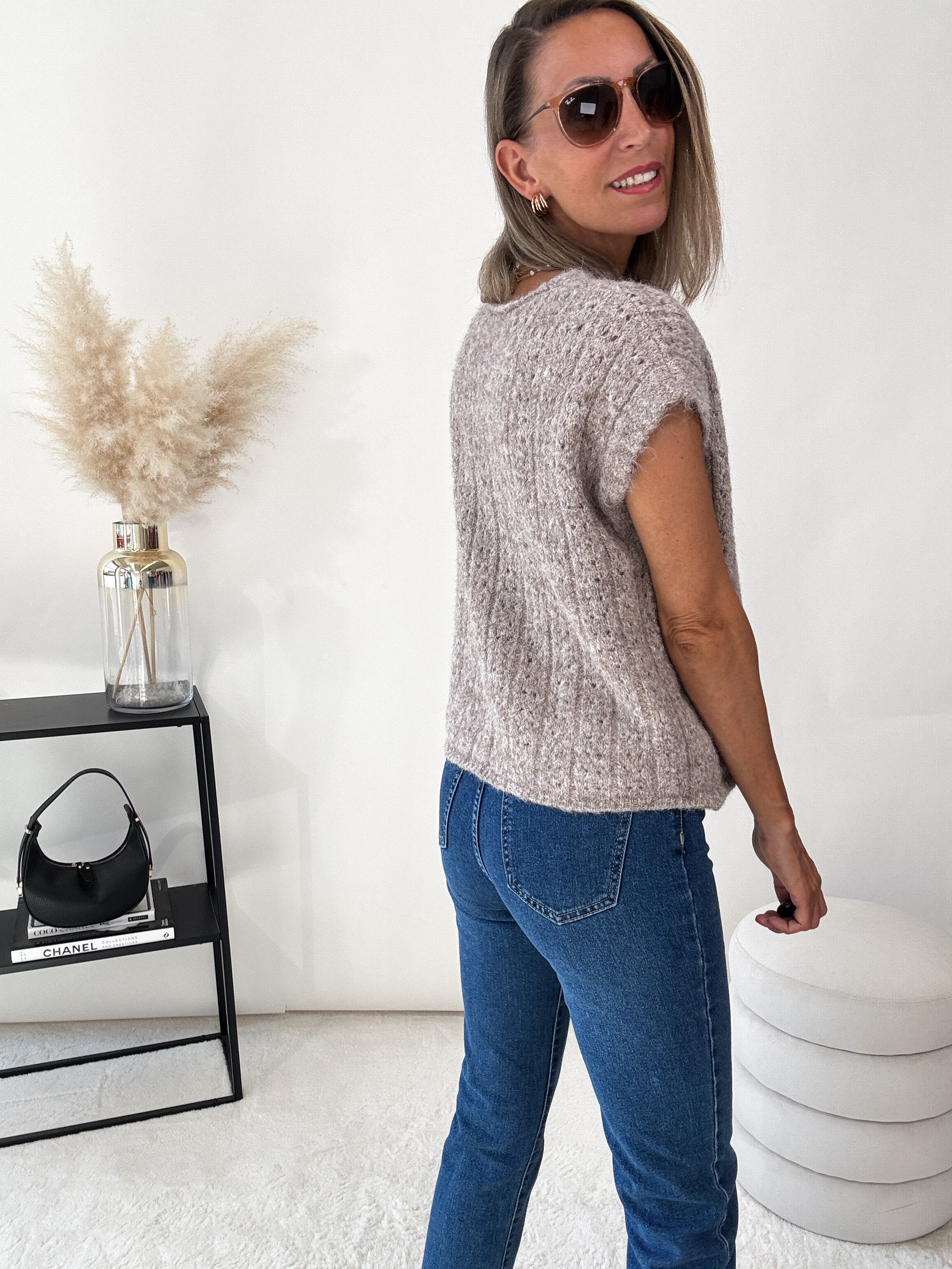 "Autumn Breeze Vest" kuschelige Weste - greige