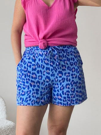 "Shorty Leo" Short aus Musselin - blau
