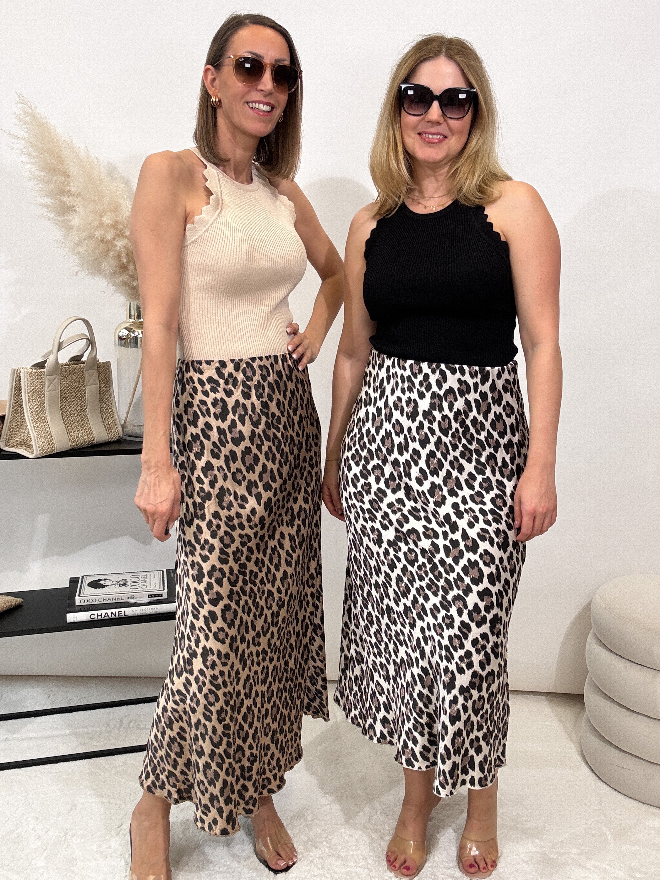 "Silky Leo Maxi" Rock aus Viskose - camel