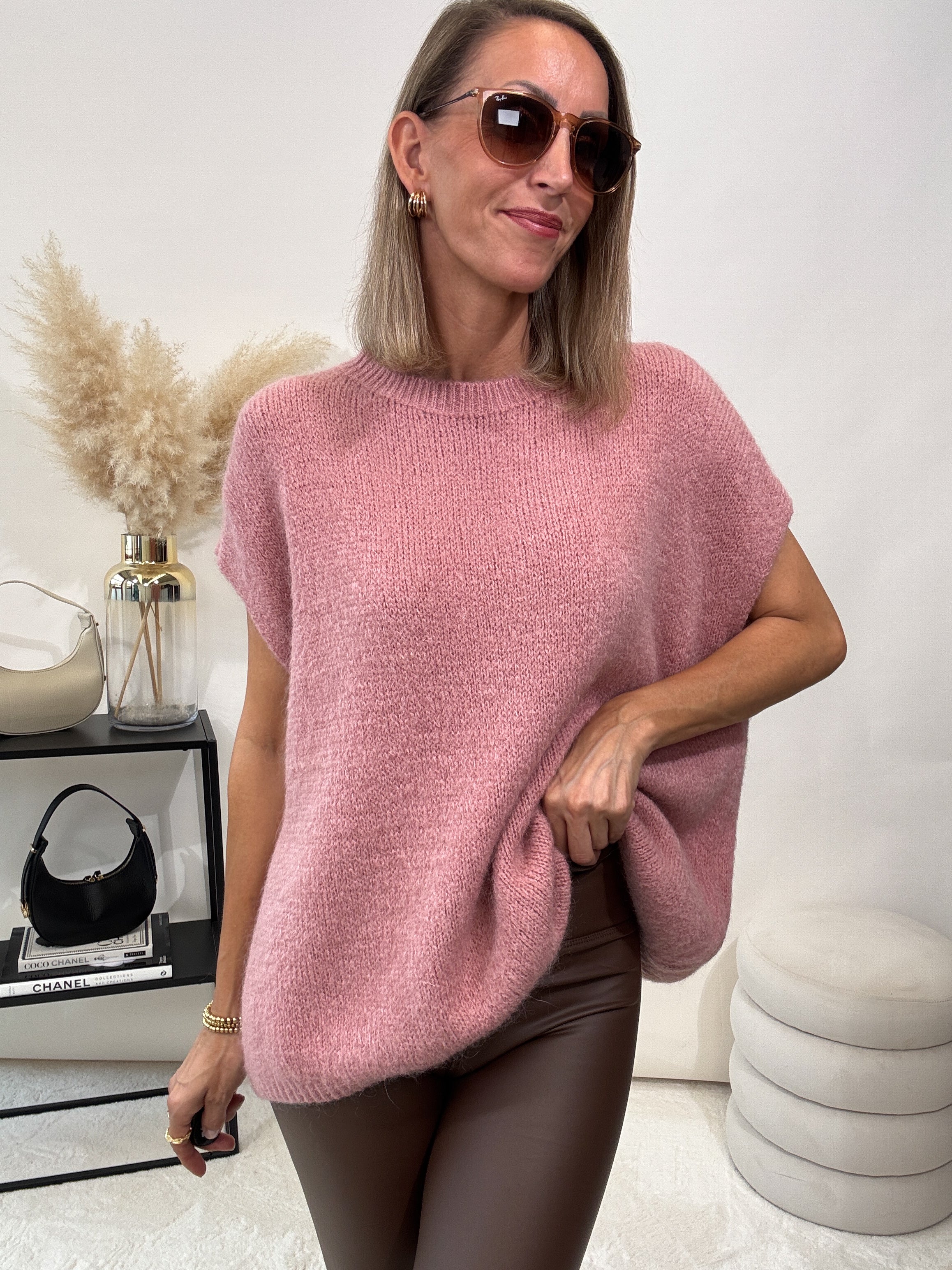 "New Florida Vest" kuscheliger Cardigan - beere