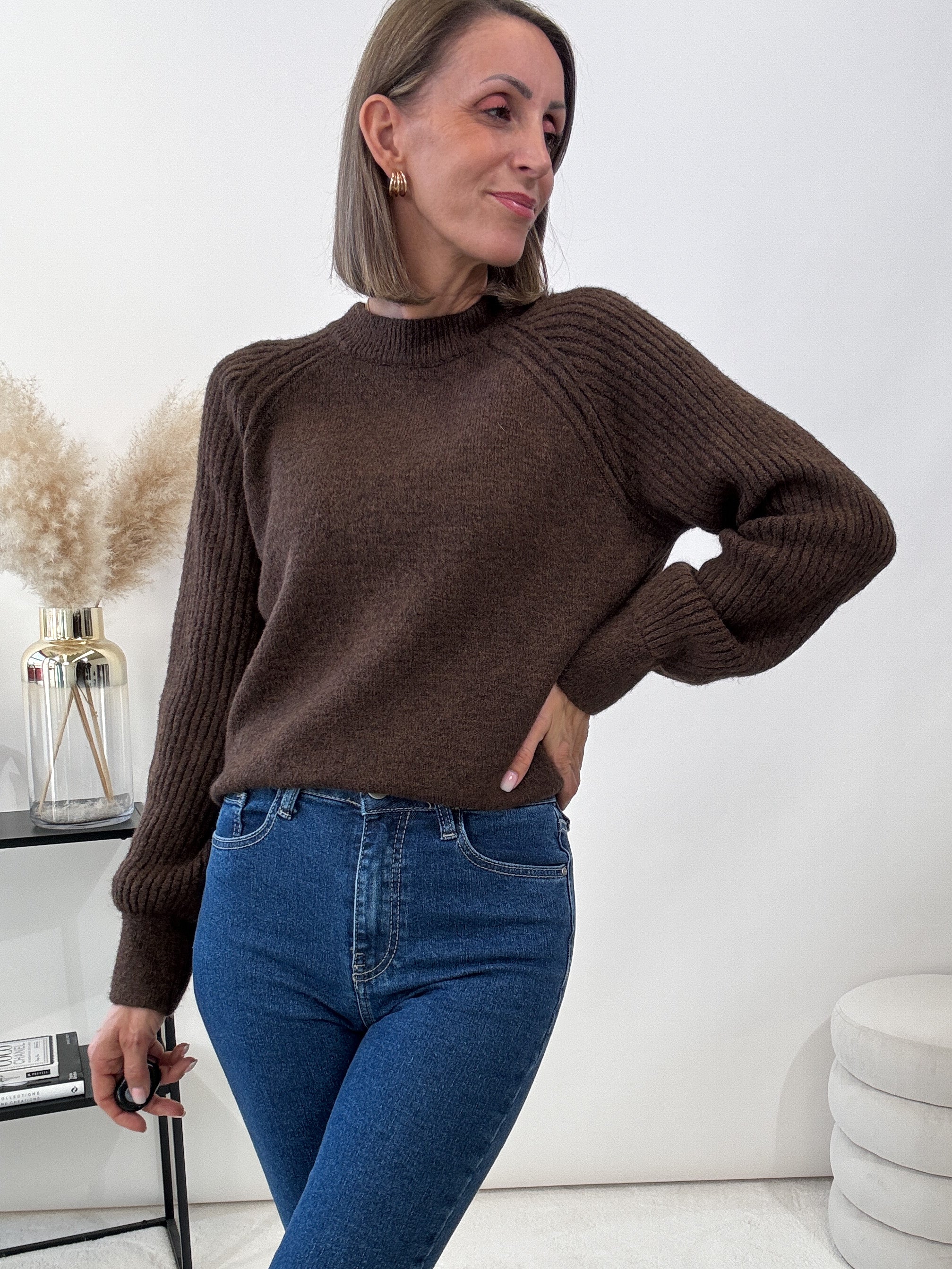 "Remo" weicher Pullover - choco braun