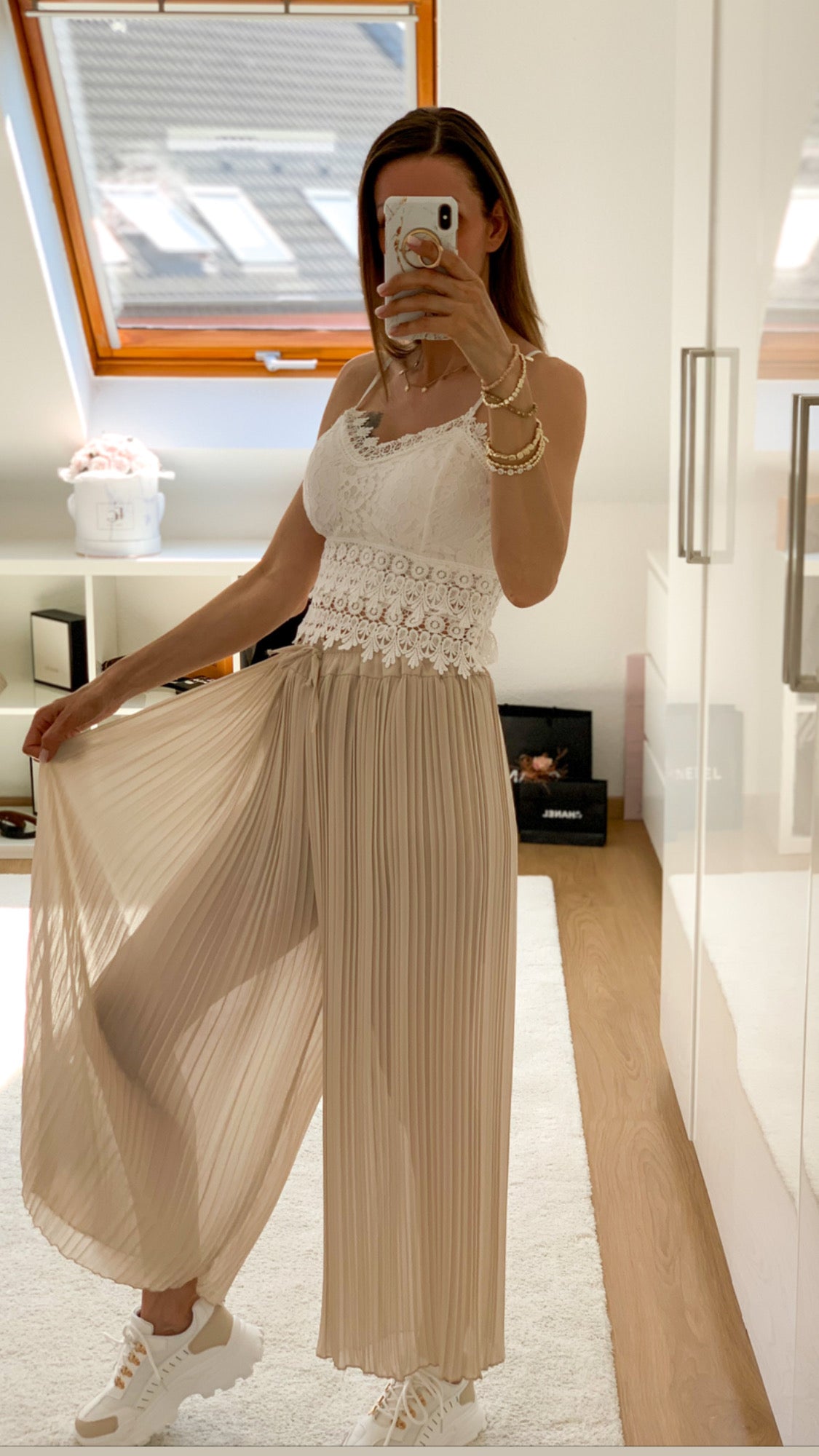 Plissee Culotte Hose für Damne von missmo.de in beige