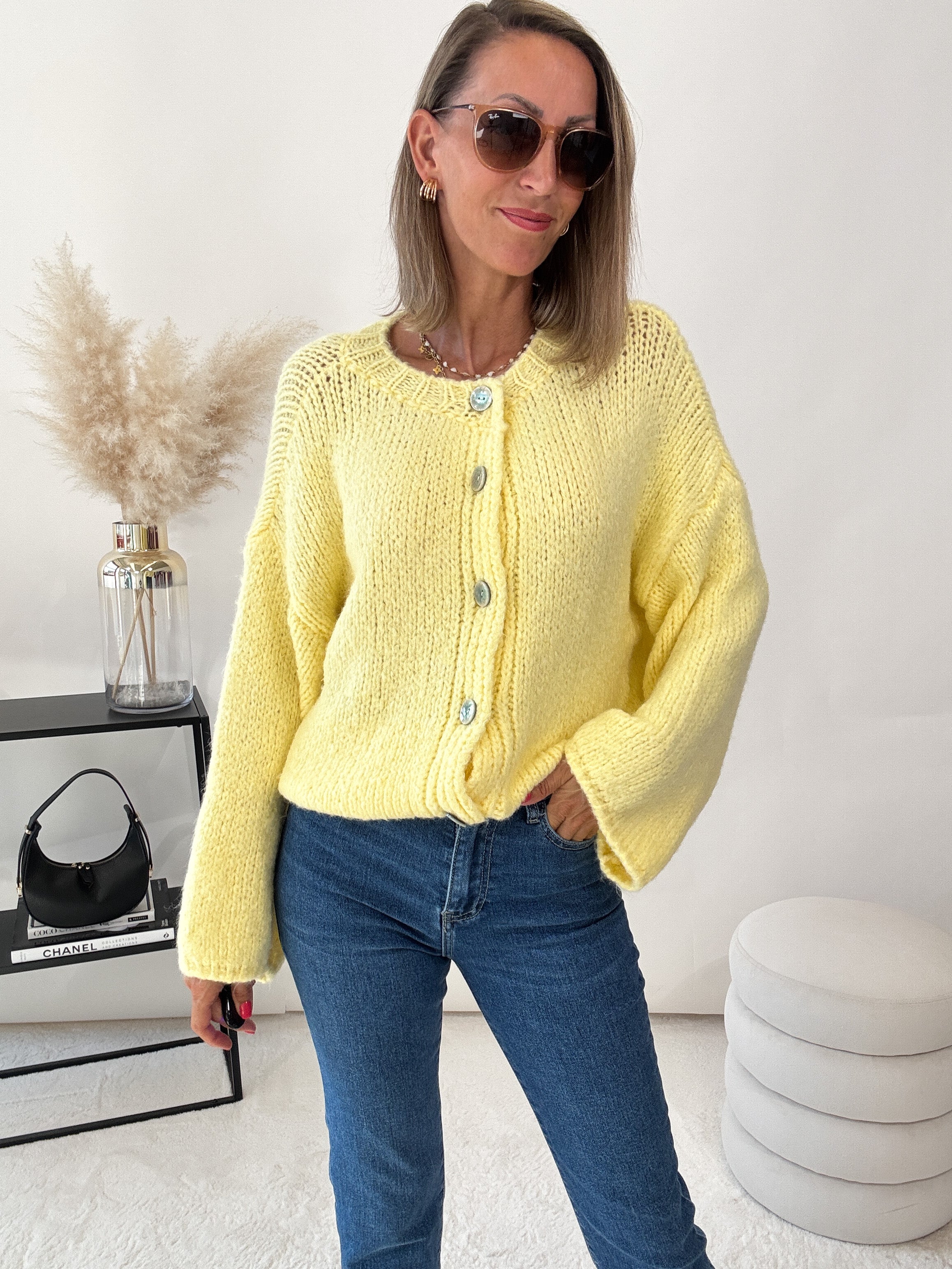 "Sorico" kuscheliger Cardigan - gelb