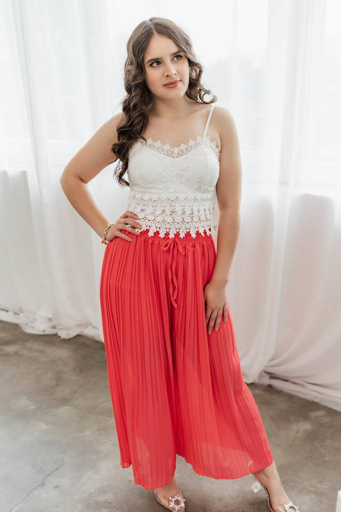 "Leah" Crop Top Lace - weiss