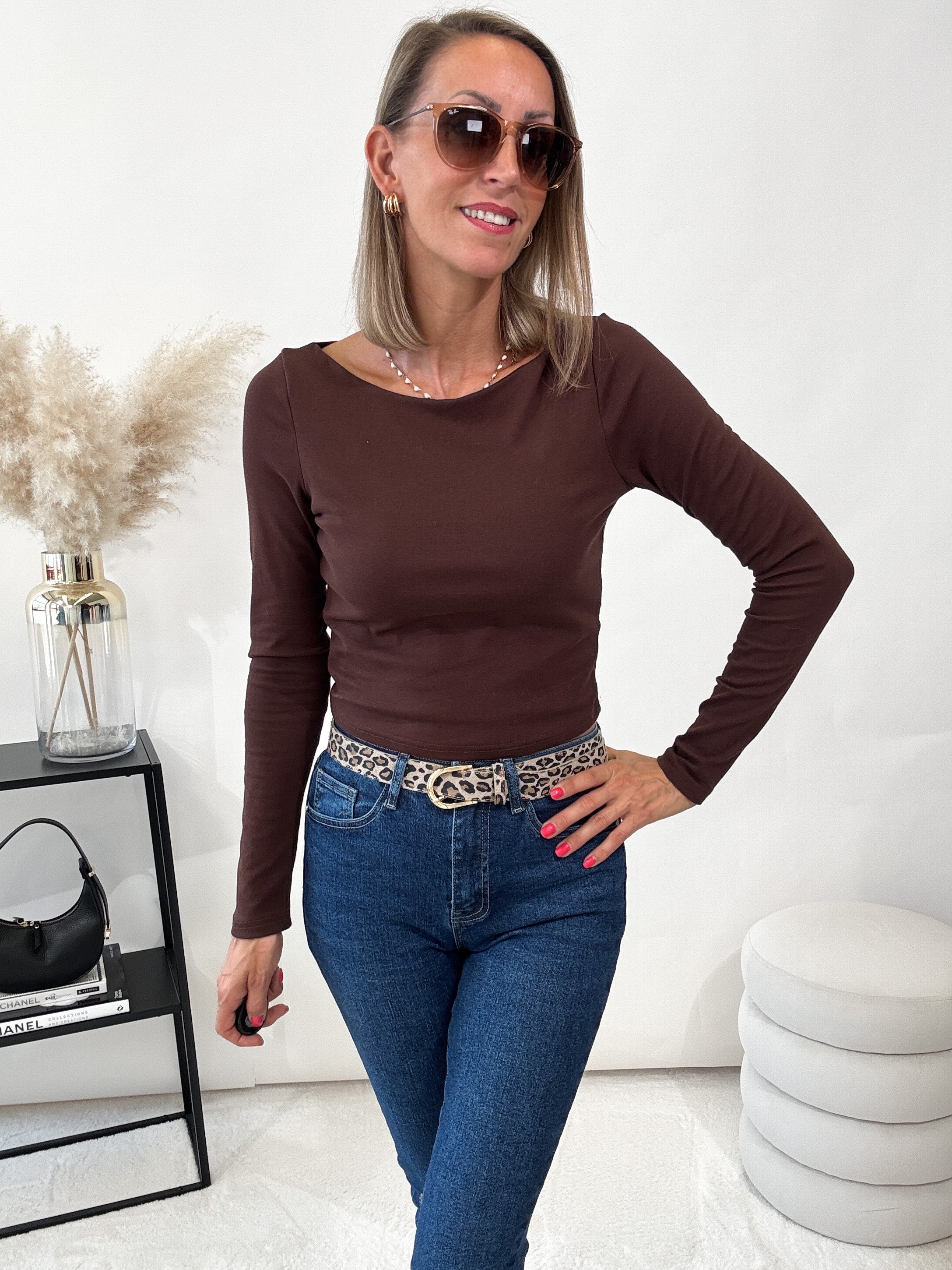 "Venezia" weiches Longshirt - choco