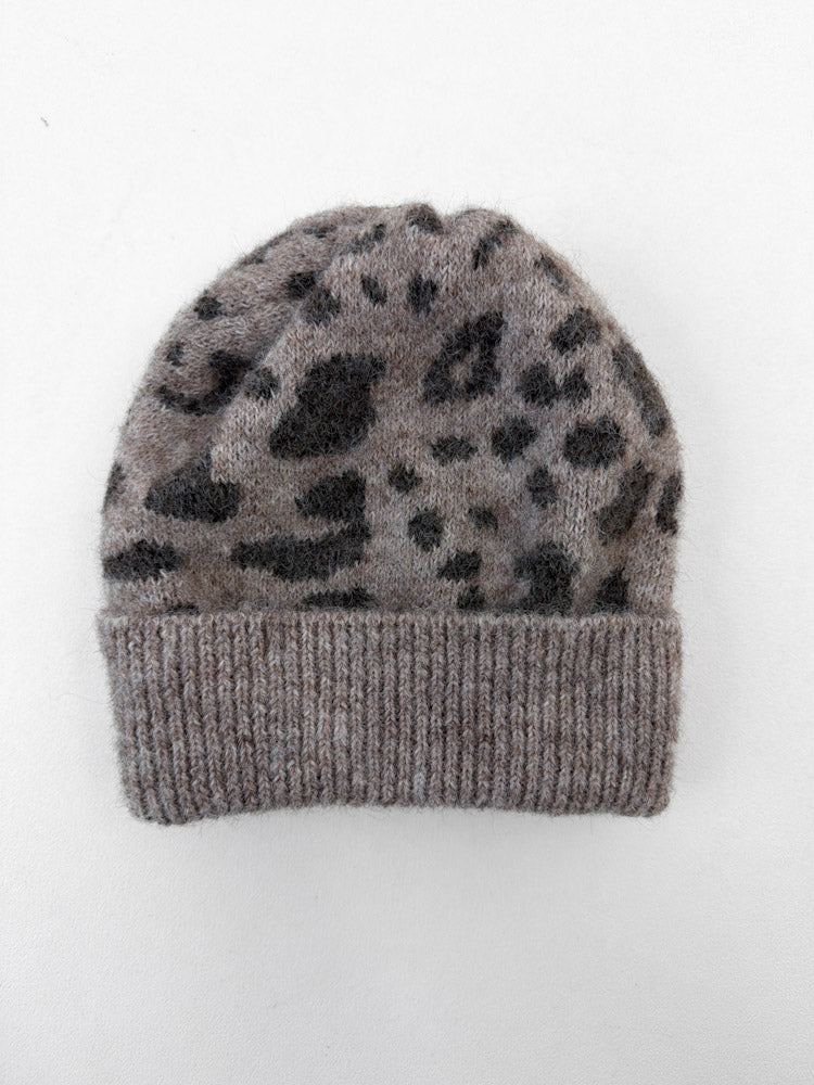 "Lilou Hat" kuschelige Leo Mütze aus Wolle - mocca/braun