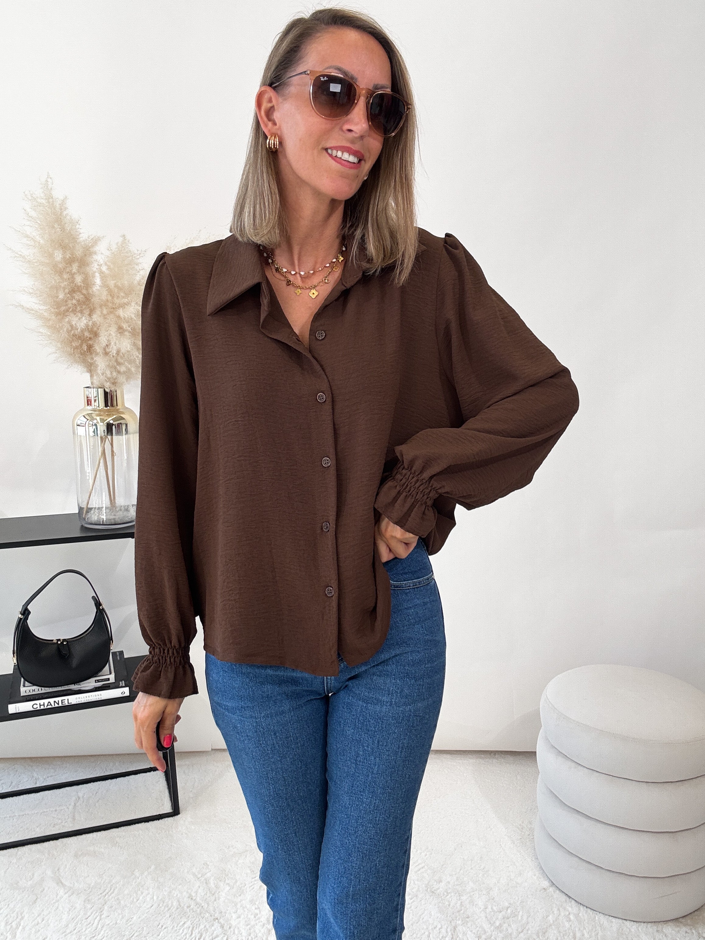 Sunshine "Barock" süße Bluse - chocobraun