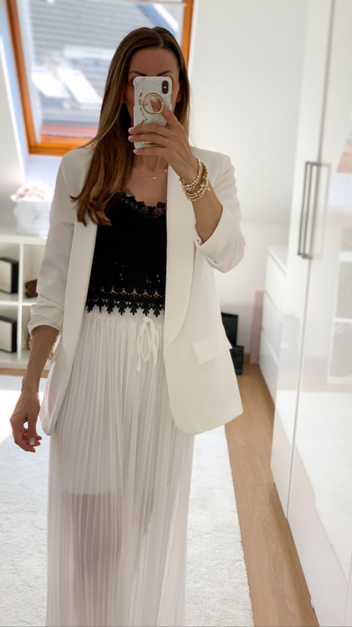 "Leah" Crop Top Lace - schwarz