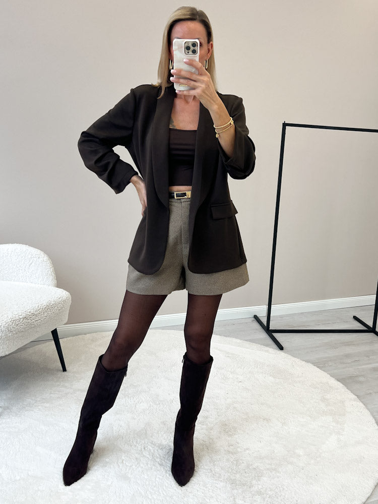 "Aria" toller Blazer aus Butterstoff - chocobraun
