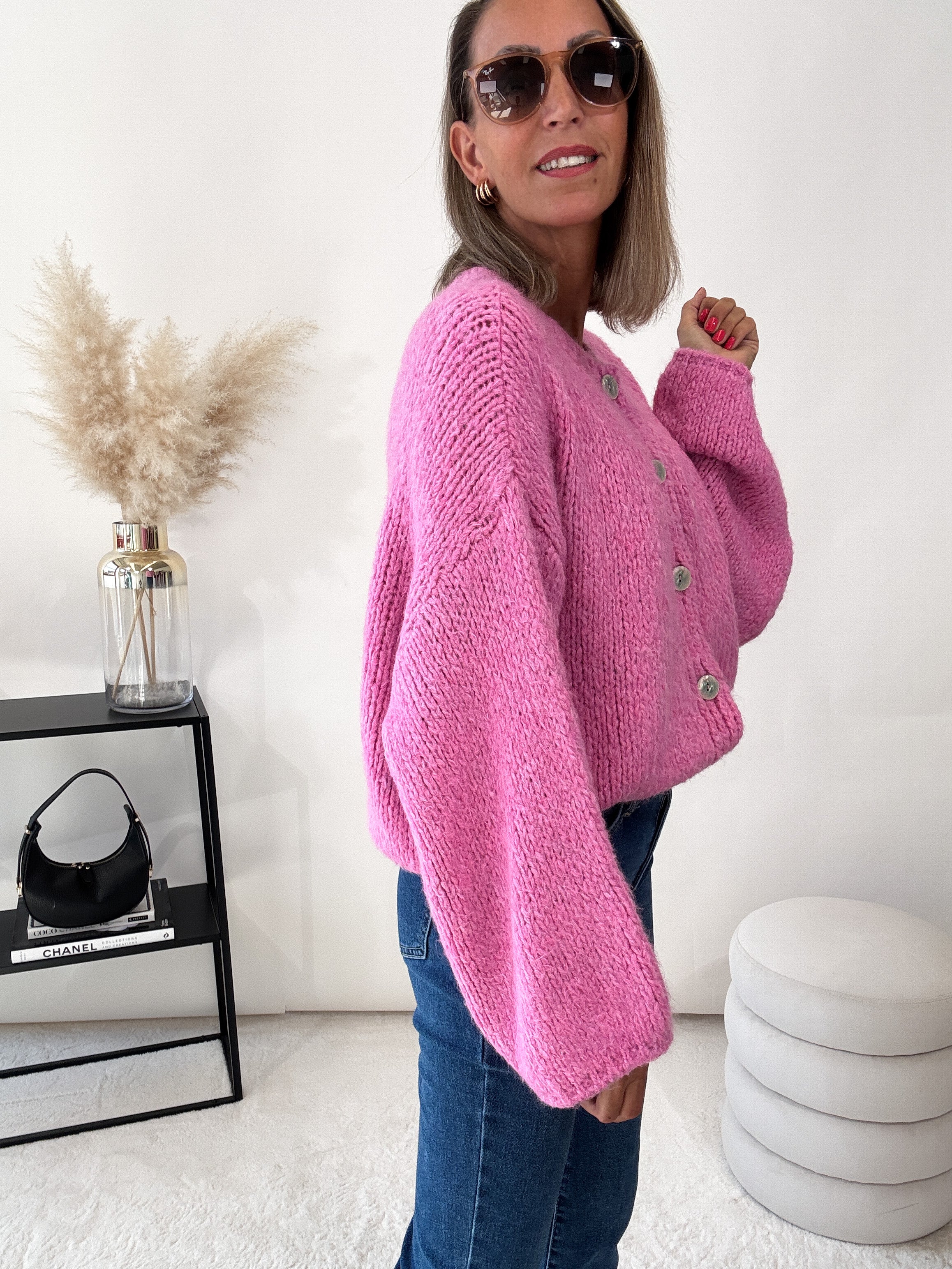 "Sorico" kuscheliger Cardigan - pink