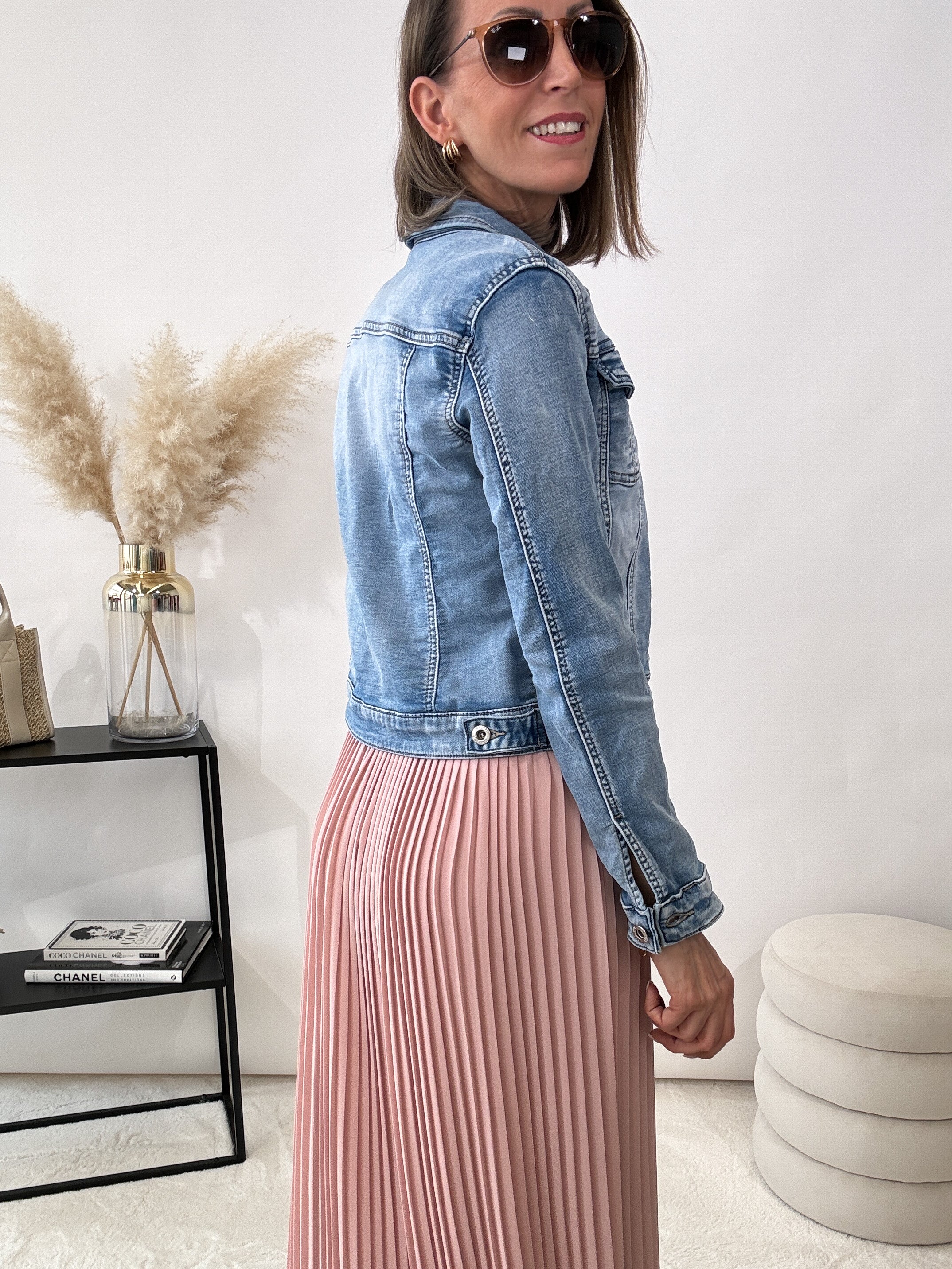 "Skirt" stylischer Plissee Rock - hellrosa