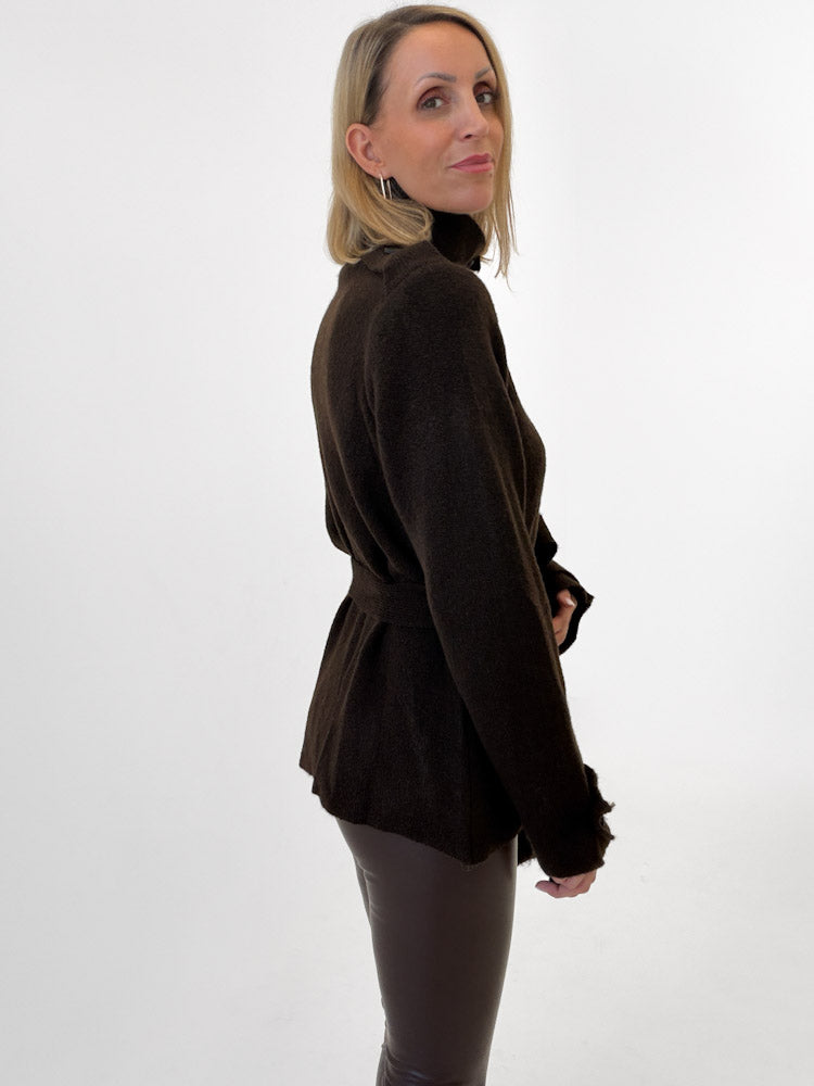"Sorella" tolle Strickjacke aus Viskose & Wolle - braun