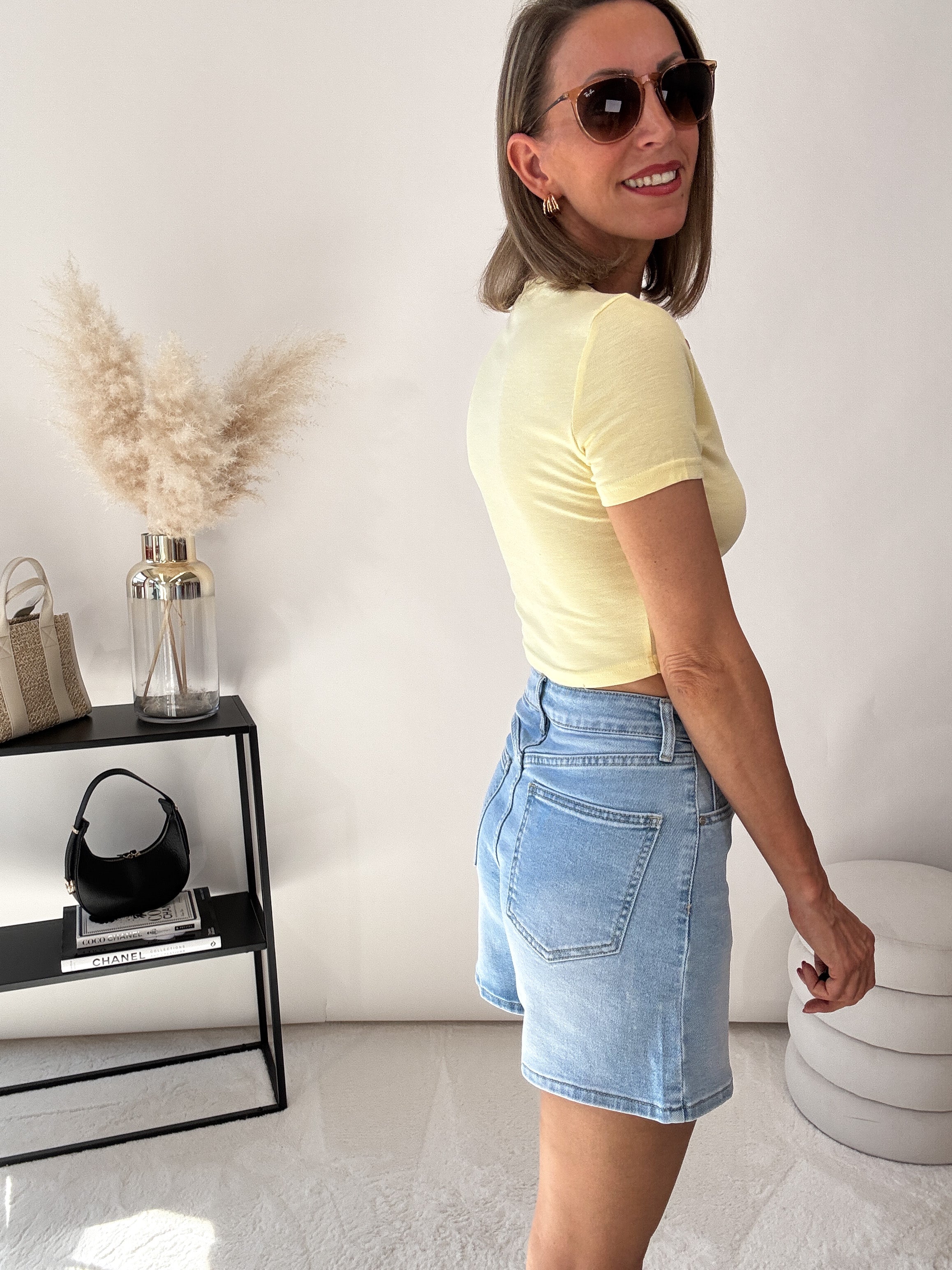 "Crop Basic" Shirt - gelb