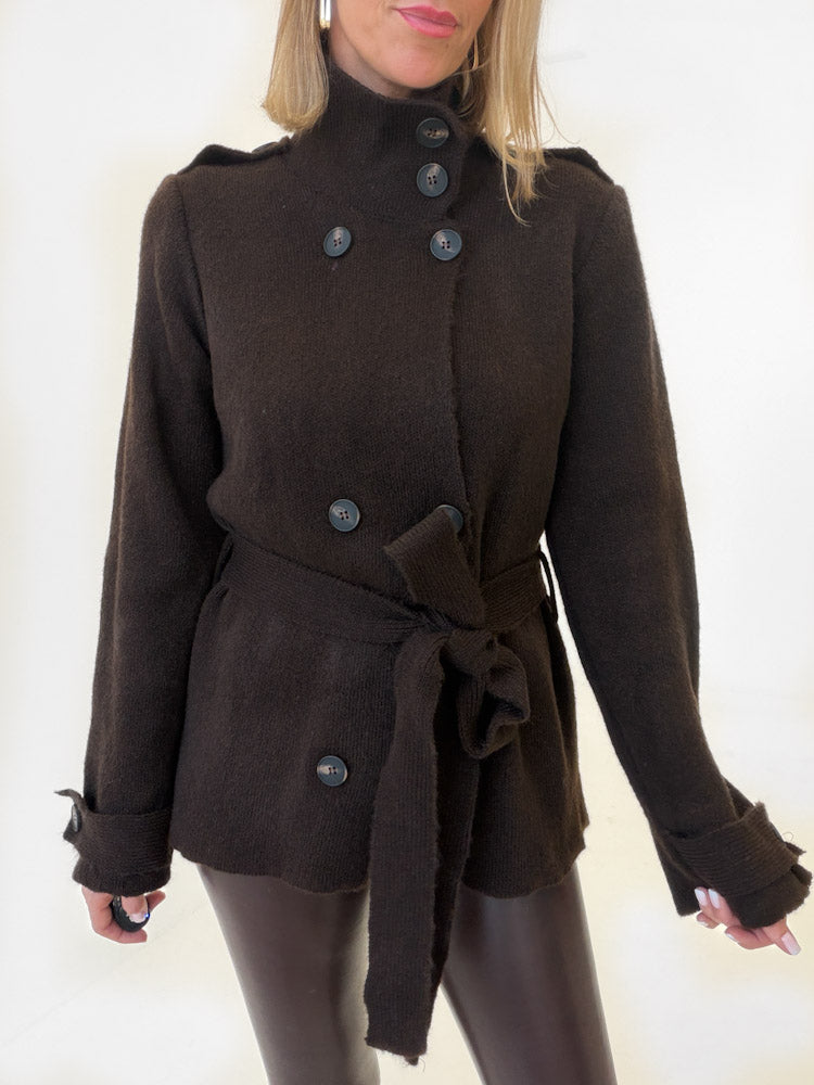 "Sorella" tolle Strickjacke aus Viskose & Wolle - braun