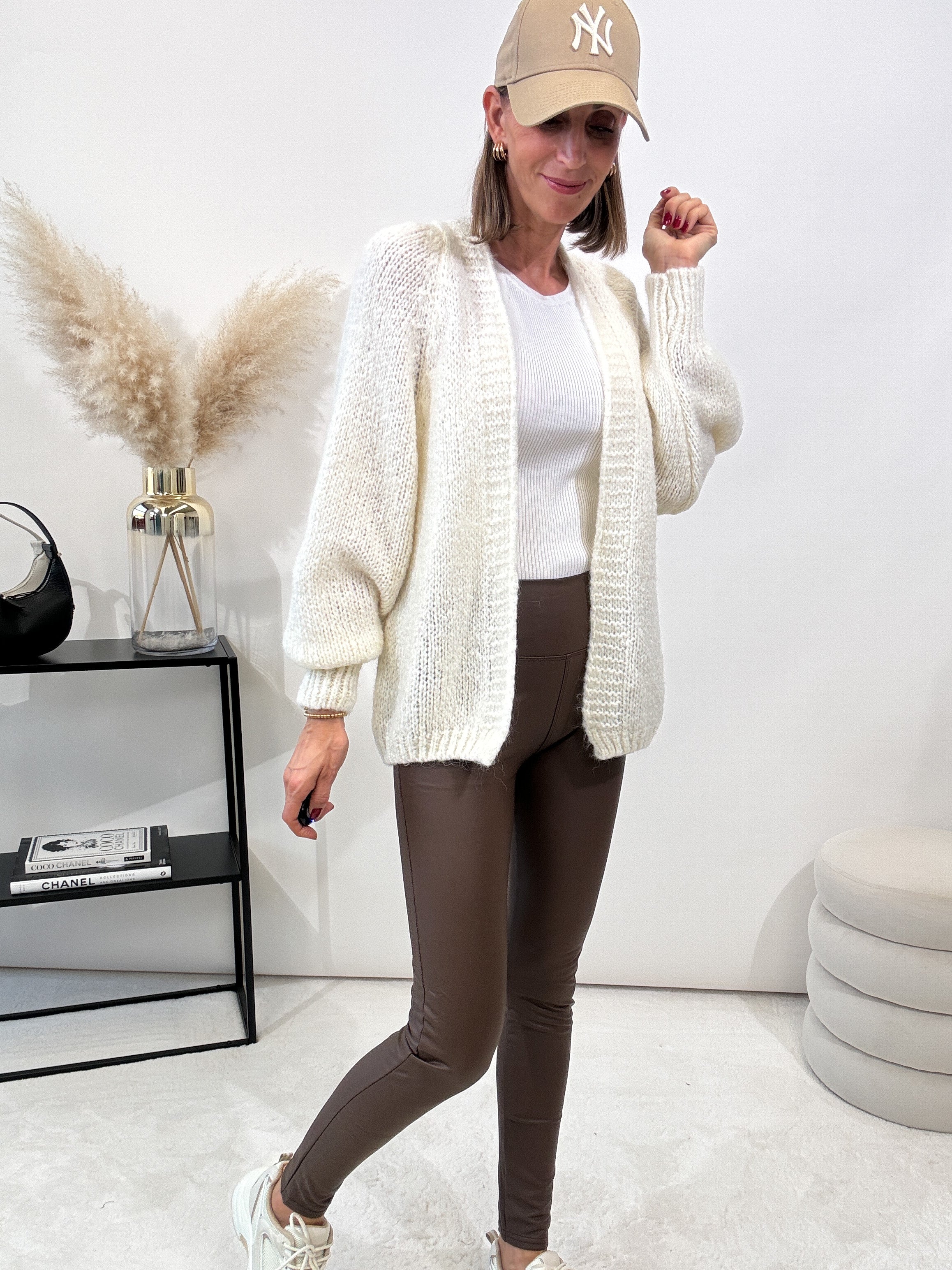 "You and me" Bestseller Leggings in Lederoptik - braun