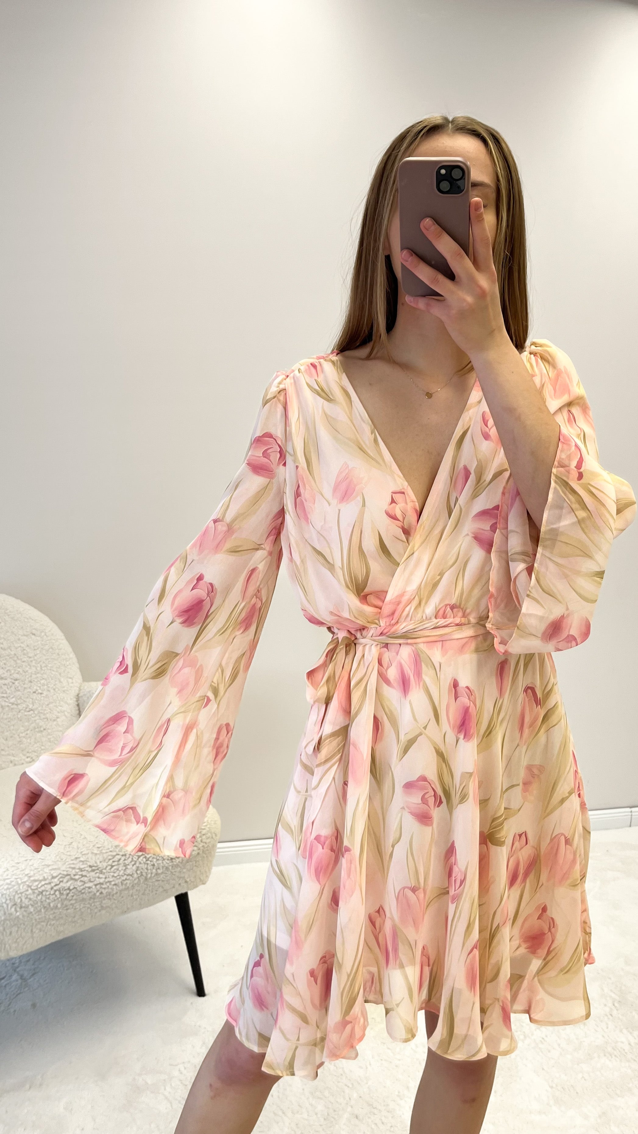 "Tulipano" süßes Sommerkleid - beige/rosa