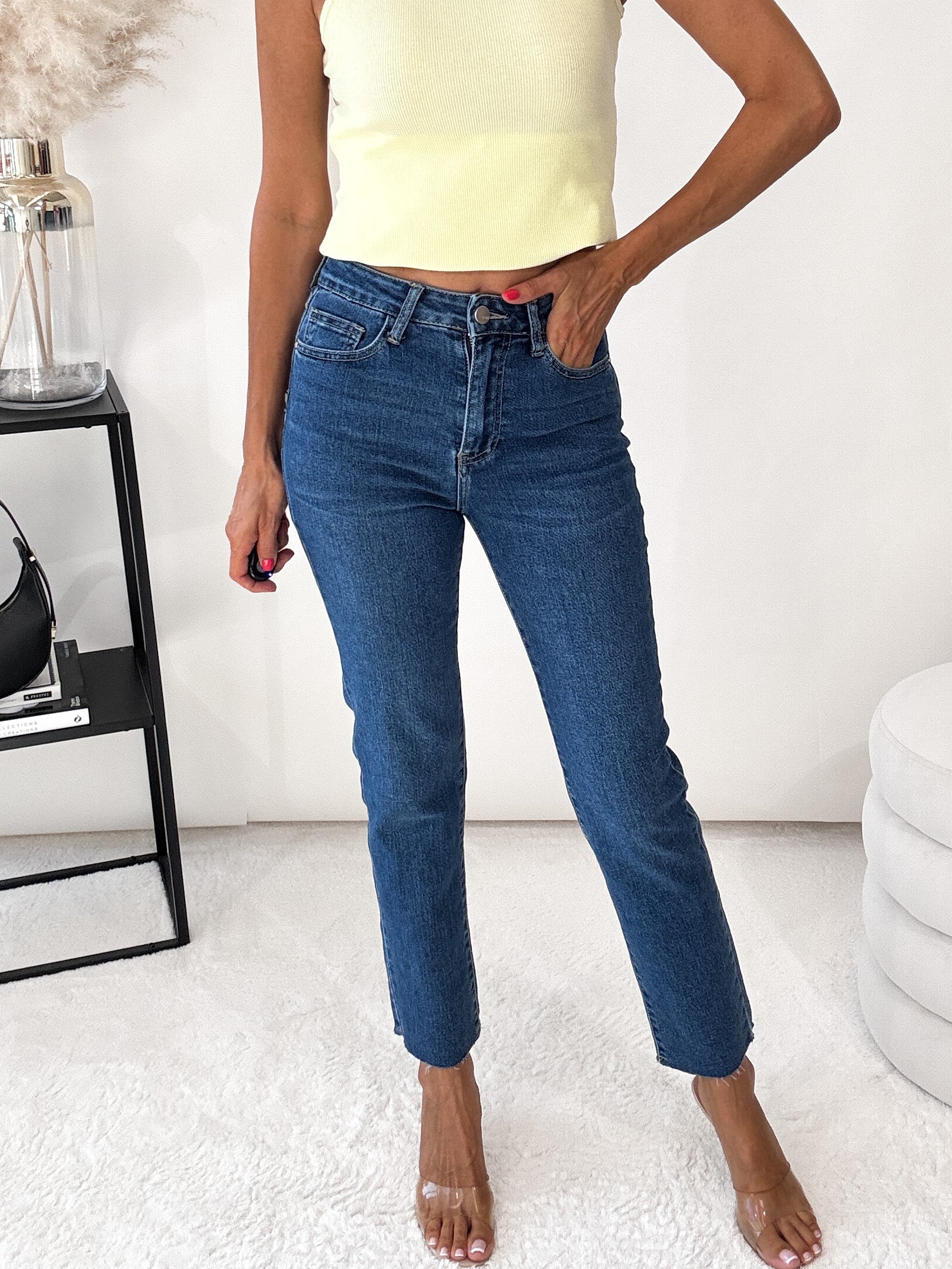 "Ronda" Mom Fit Jeans - dunkelblau