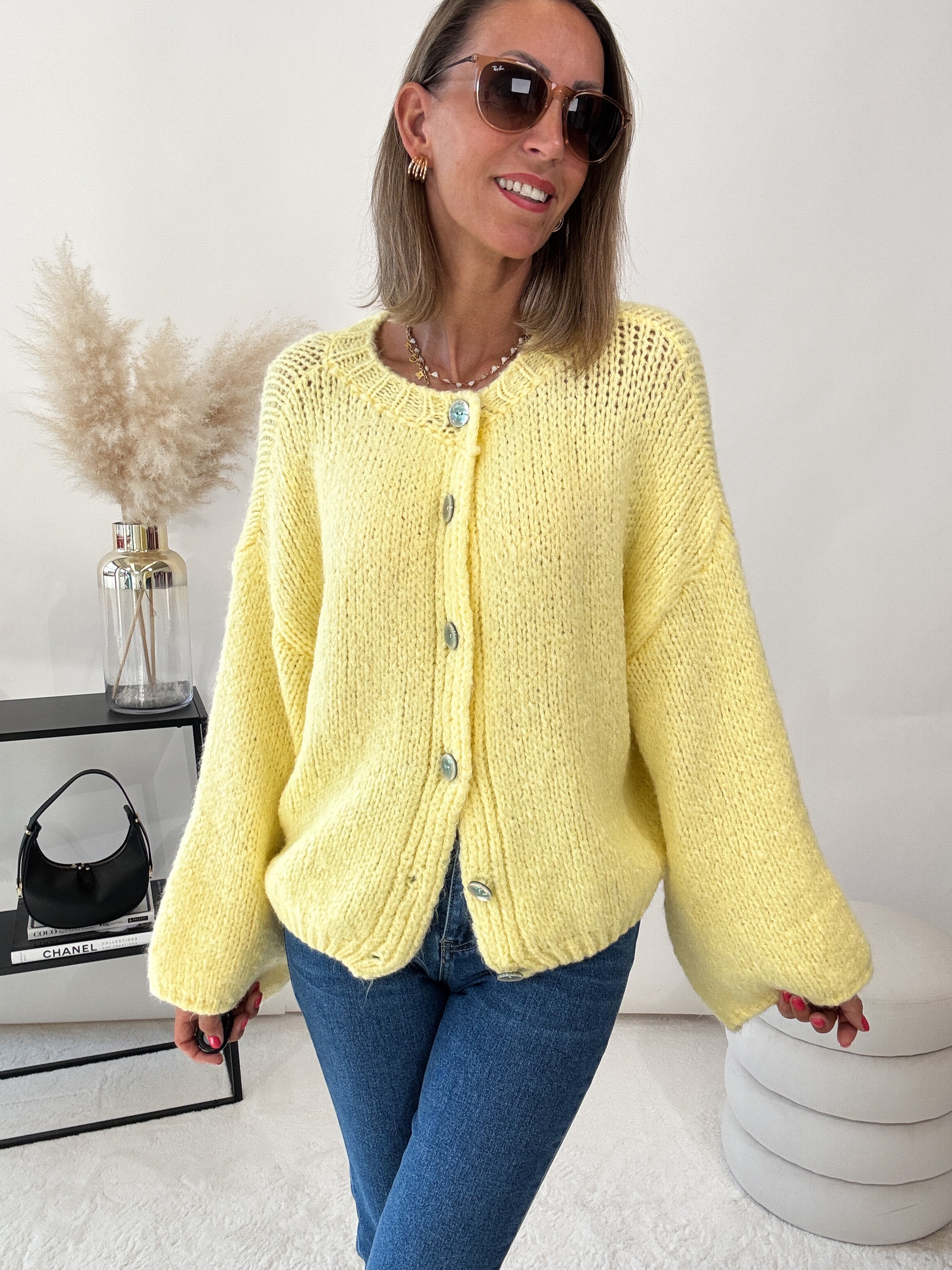 "Sorico" kuscheliger Cardigan - gelb