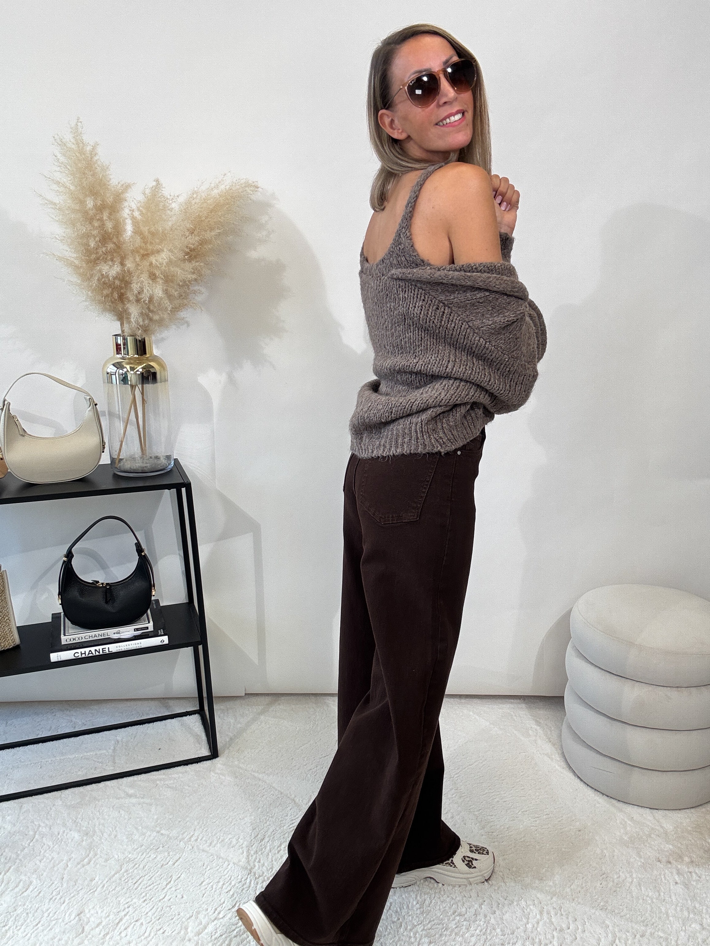 "Caramello 2.0" Wide Leg Jeans - chocobraun