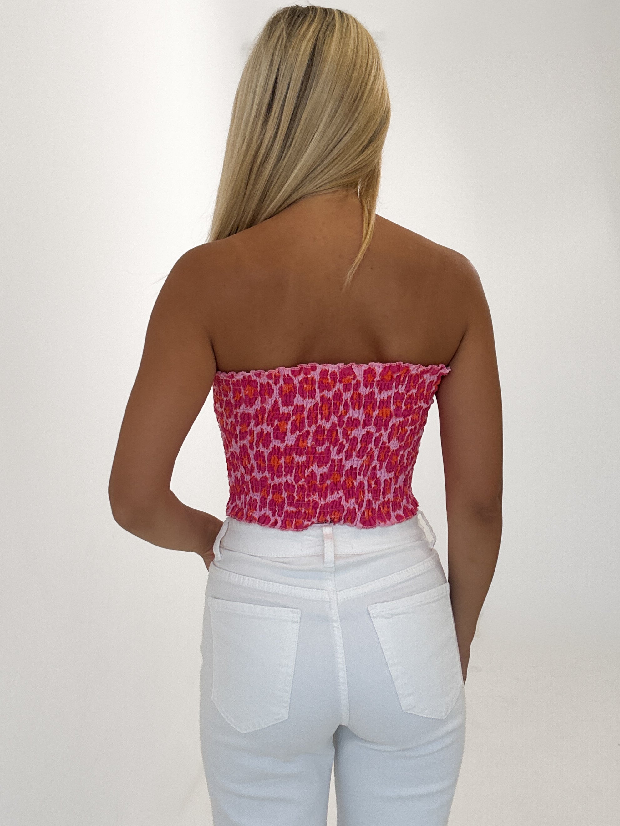 "Bari Leo" Tube Top aus Baumwolle - pink/orange